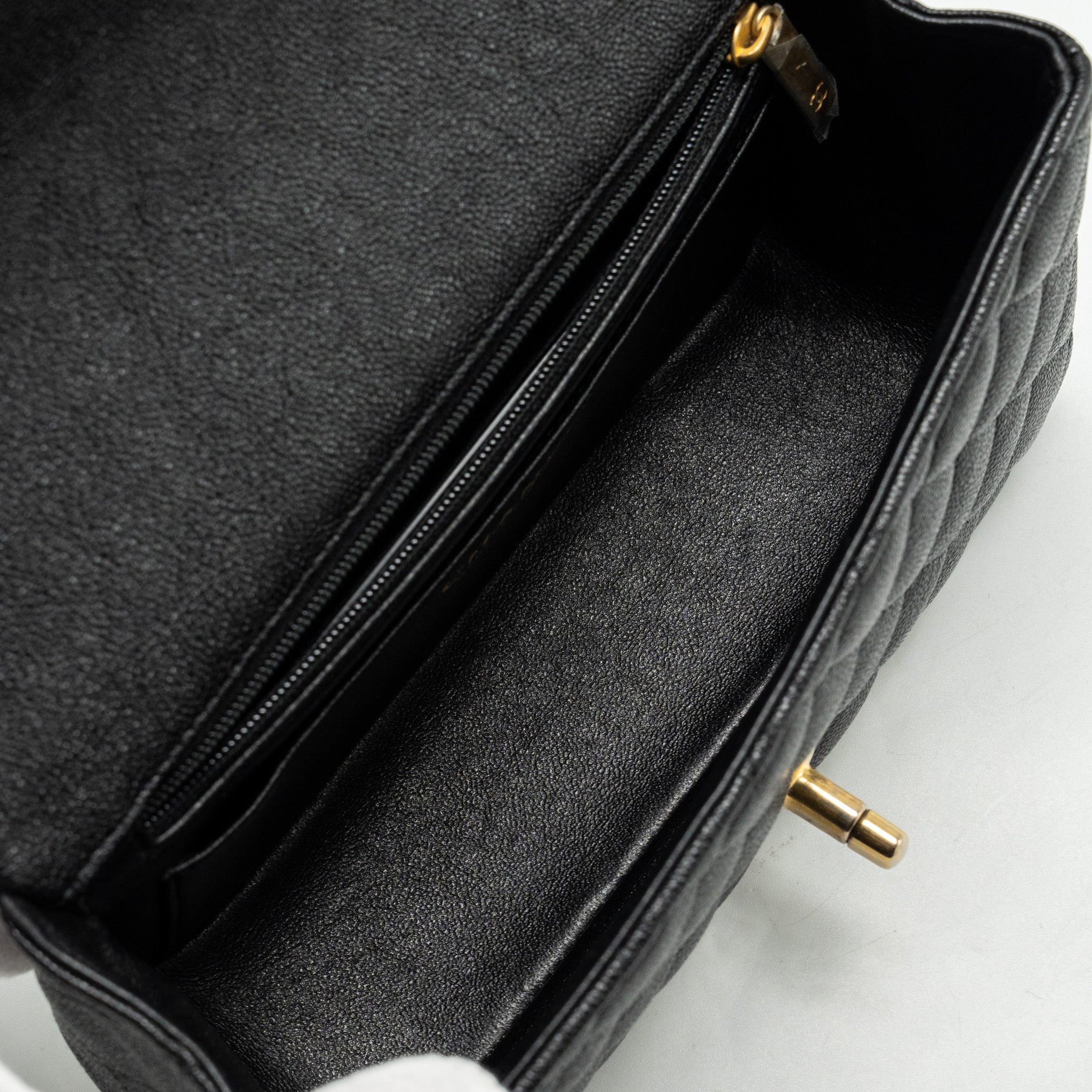 Chanel Top Handle Mini Rectangular Flap Bag Caviar Black