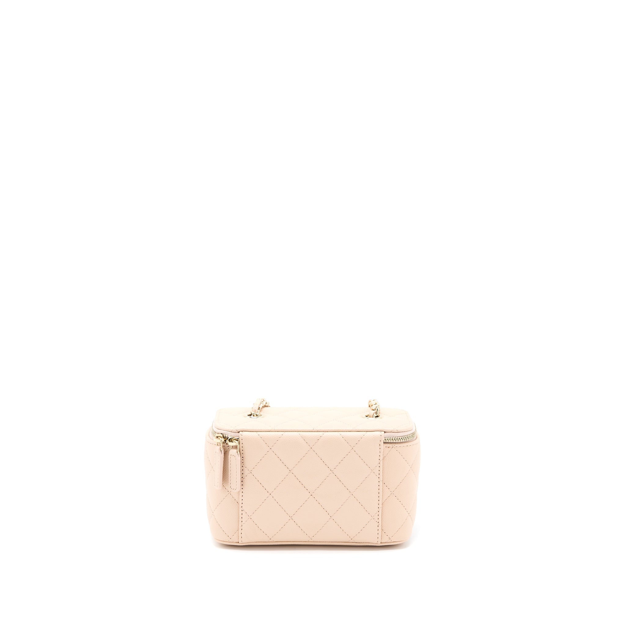 Chanel Long Vanity With Chain Caviar Beige L