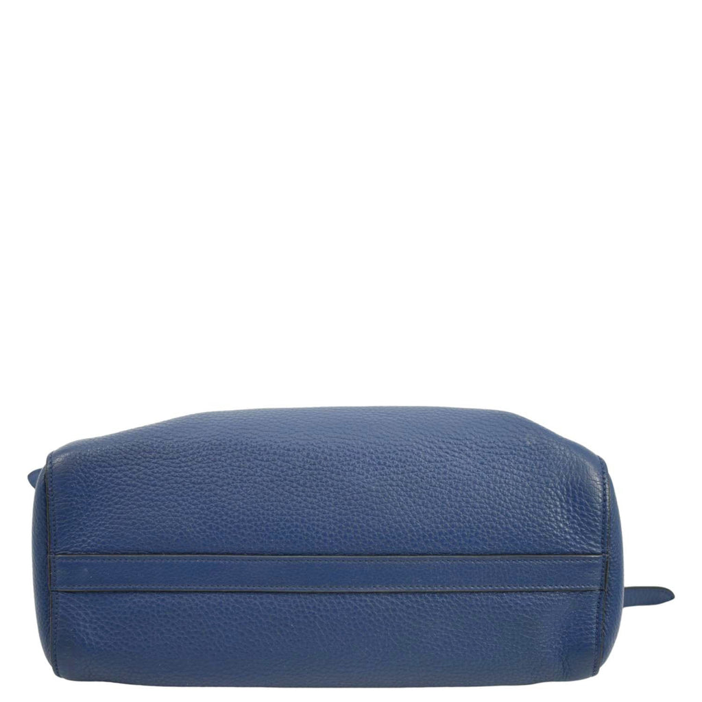 PRADA 2way Leather Tote Shoulder Bag Blue 1BA205