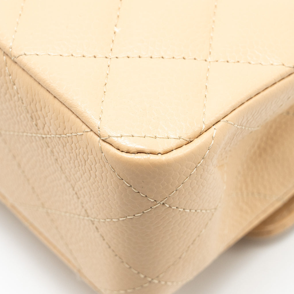 Chanel Medium Classic Double Flap Bag Caviar Beige