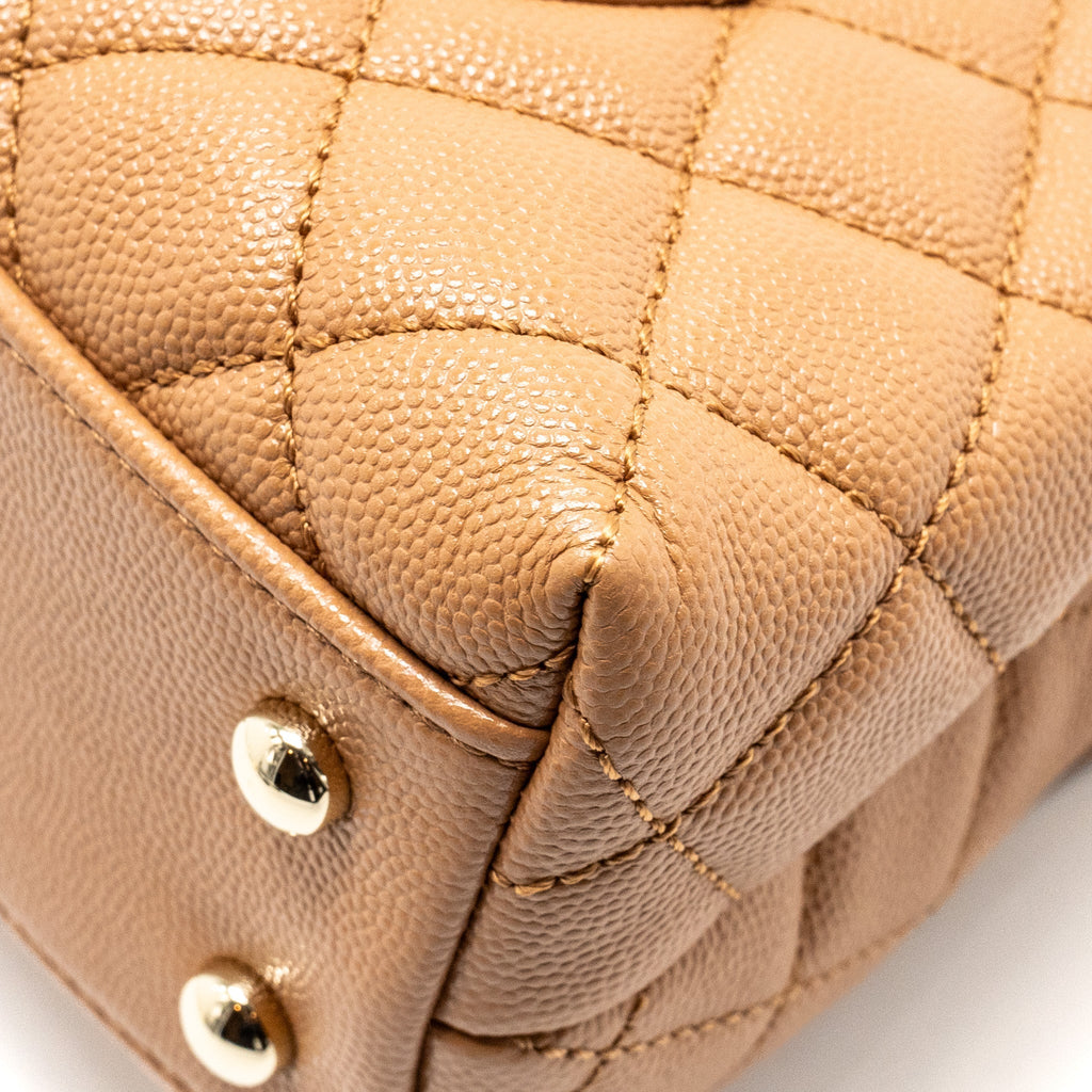 Chanel 21P Small Coco Handle Caviar Caramel L