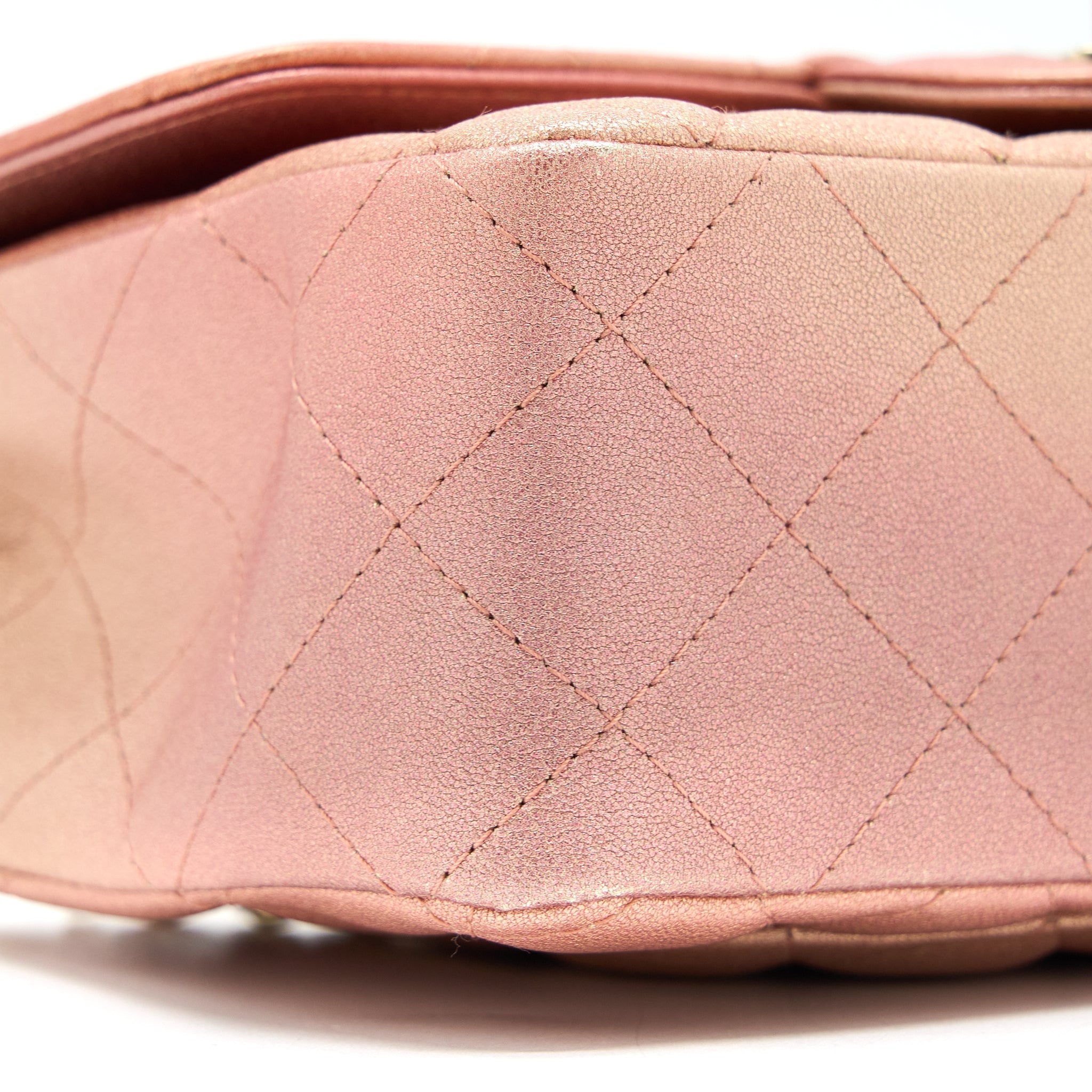 Chanel 21S Mini Rectangular Flap Bag Metallic Grained Lambskin Ombré Rose Gold L