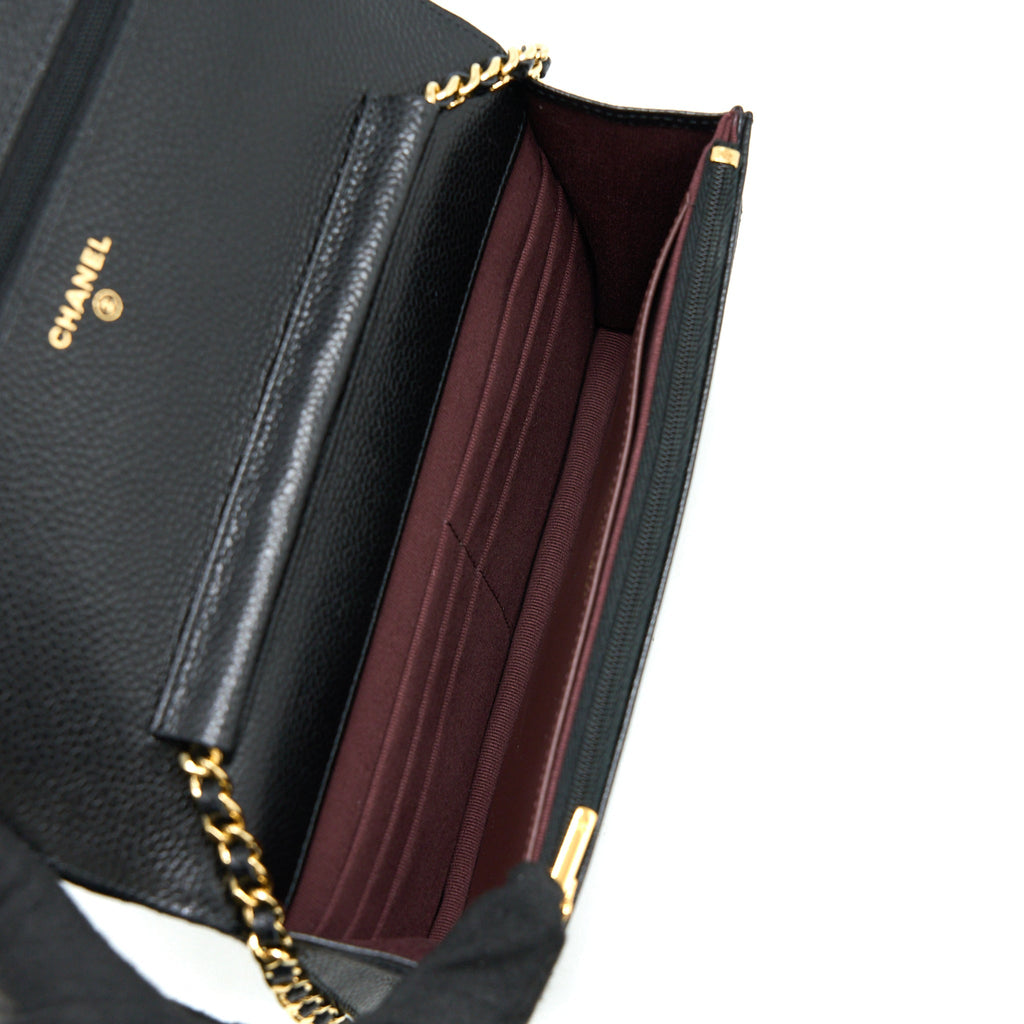 Chanel Classic Wallet on Chain Caviar Black  (Microchip)