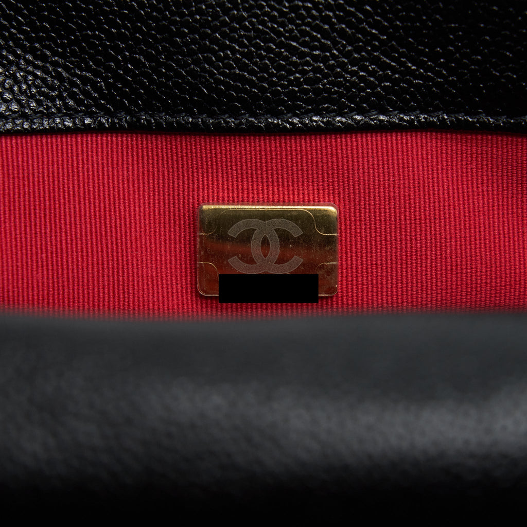 Chanel 22P Medium Melody Bag Grained Calfskin Black