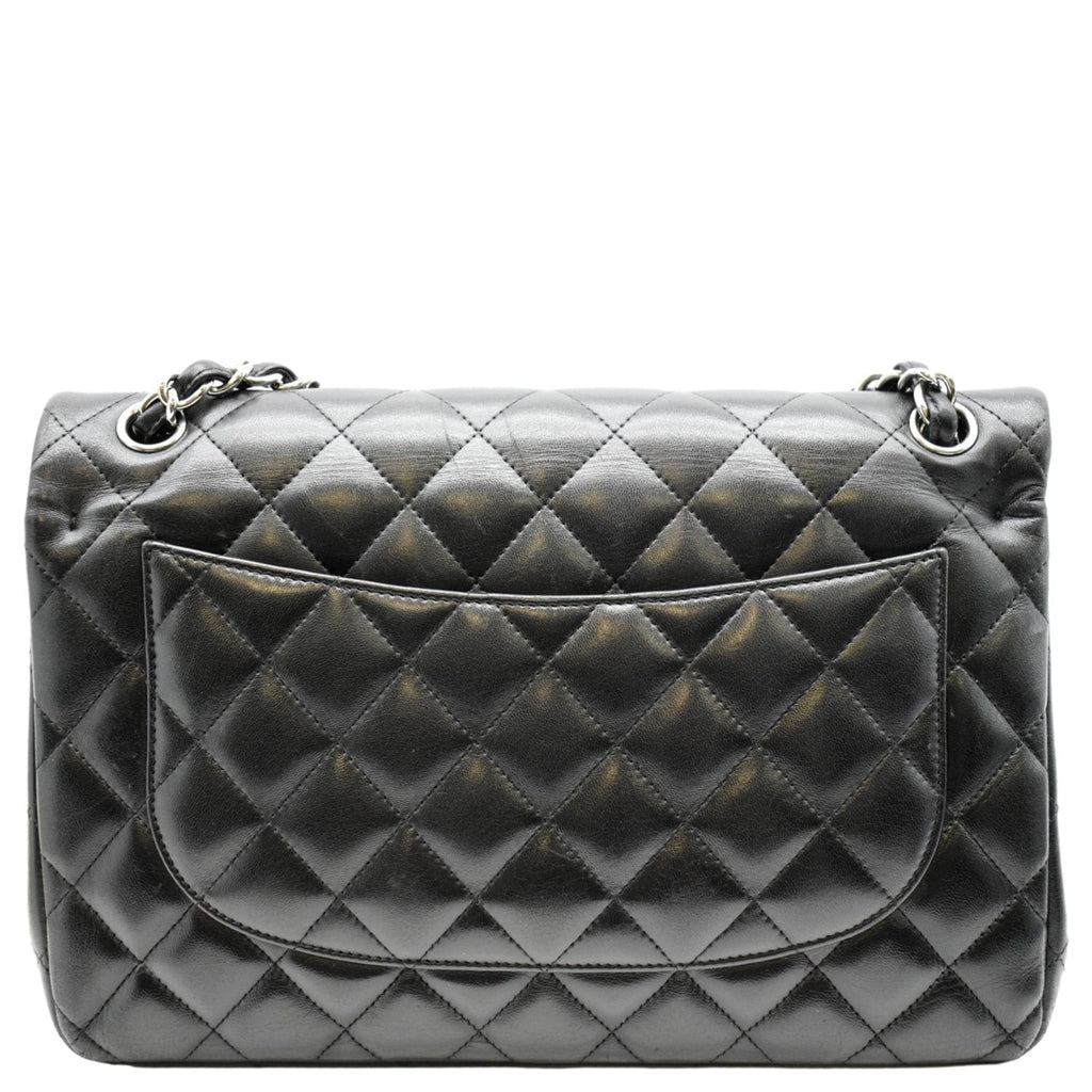 CHANEL Jumbo Double Flap Calfskin Leather Shoulder Bag Black