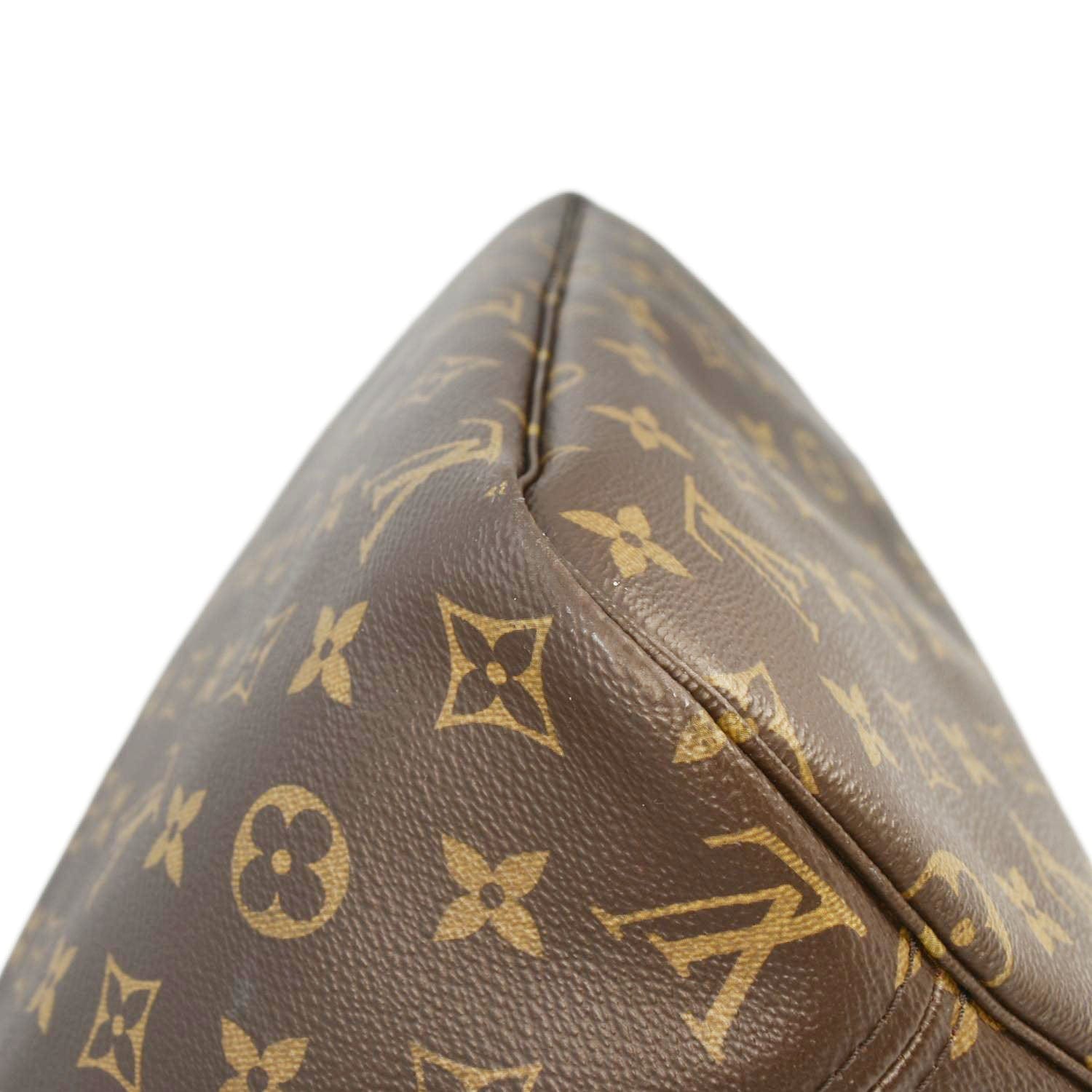 LOUIS VUITTON Neverfull MM Monogram Canvas Tote Bag Brown
