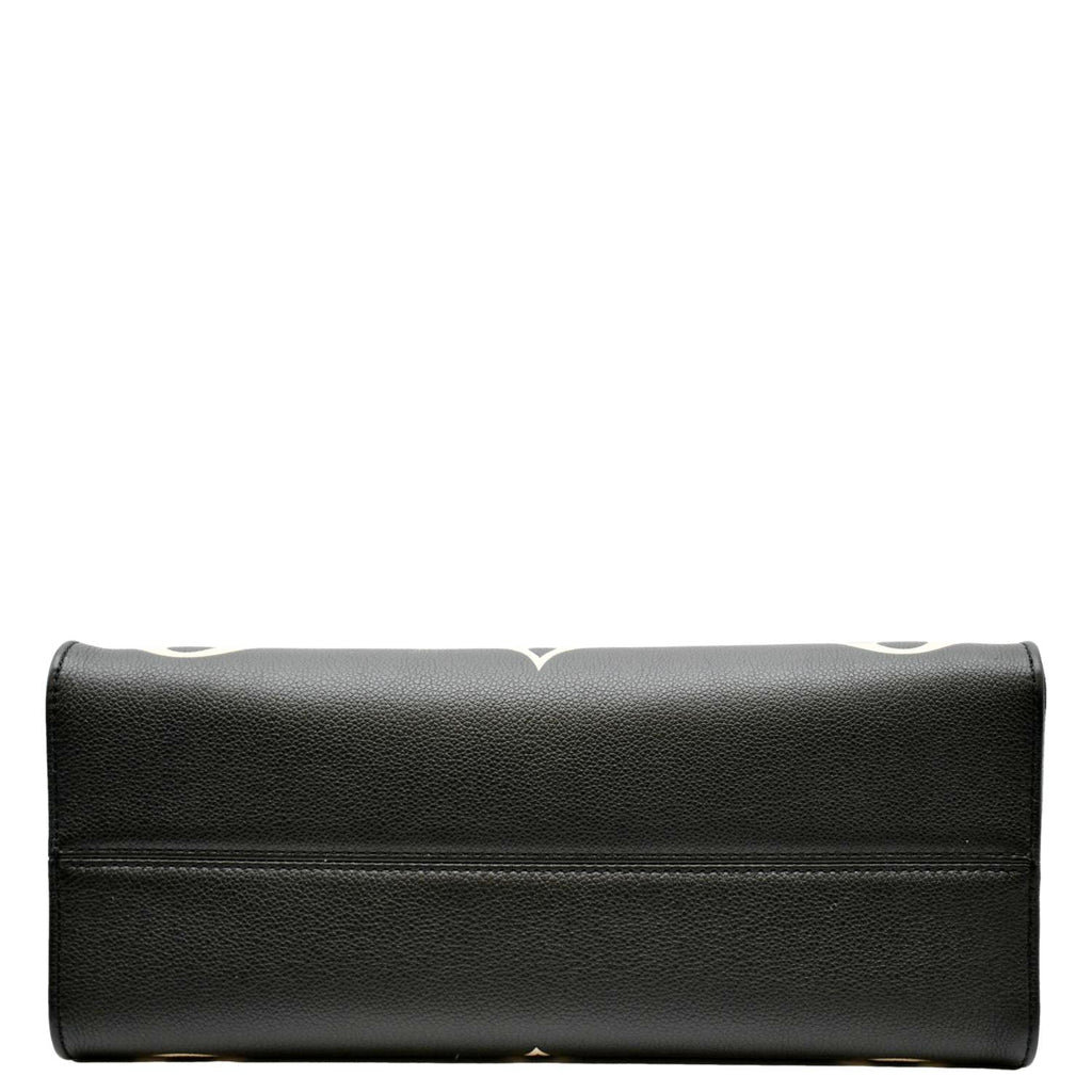 LOUIS VUITTON Onthego MM Giant Monogram Leather Tote Bag Black/Bicolor