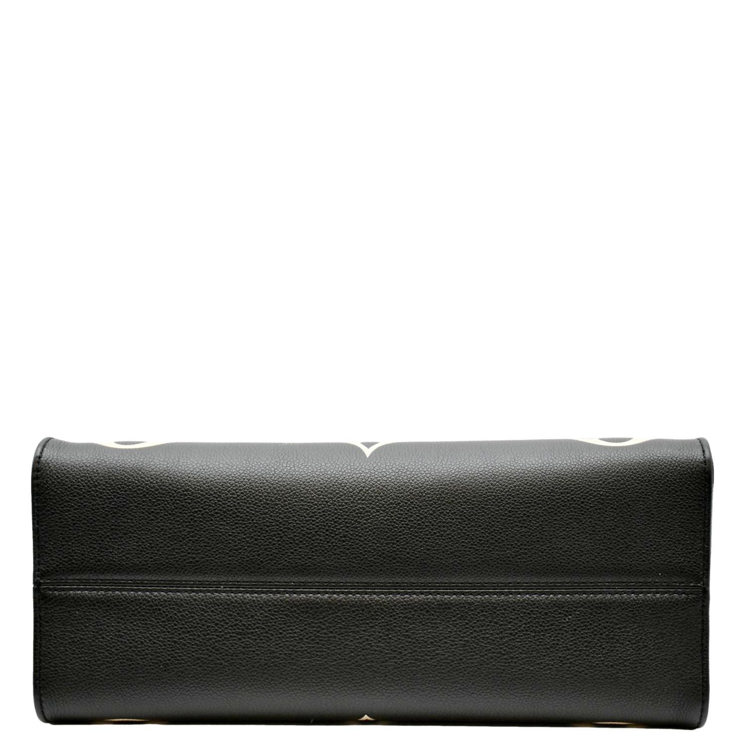 LOUIS VUITTON Onthego MM Giant Monogram Leather Tote Bag Black/Bicolor