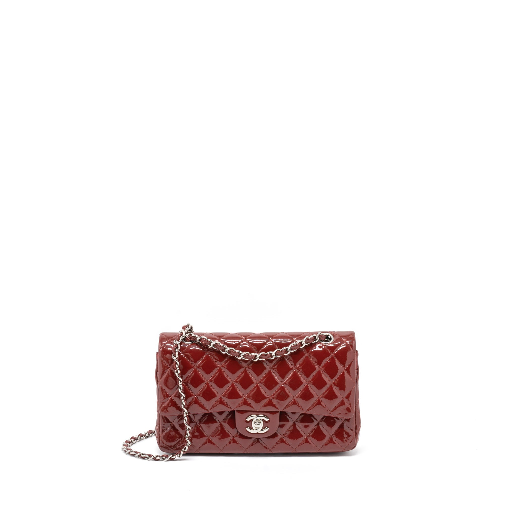 Chanel Medium Classic Double Flap Bag Patent Red