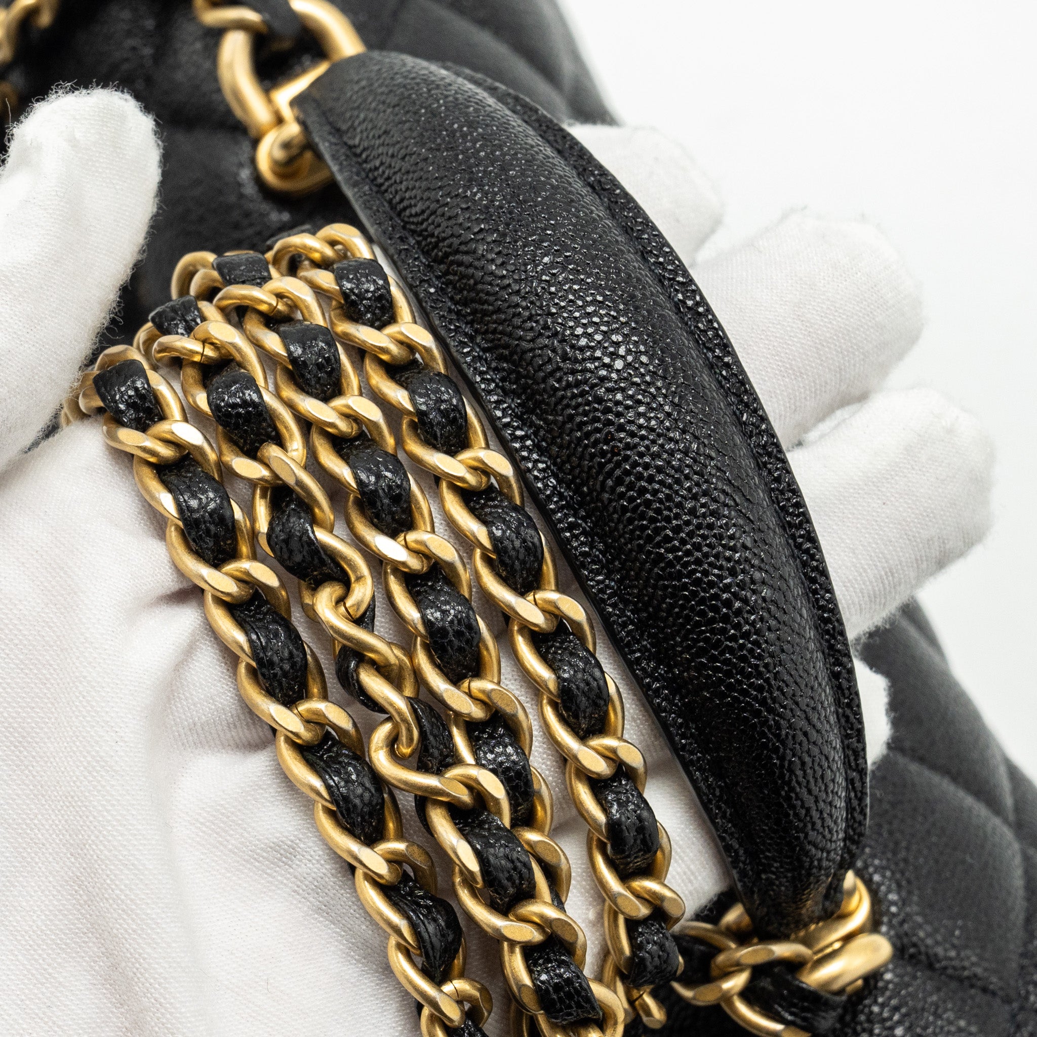 Chanel Top Handle Mini Rectangular Flap Bag Caviar Black