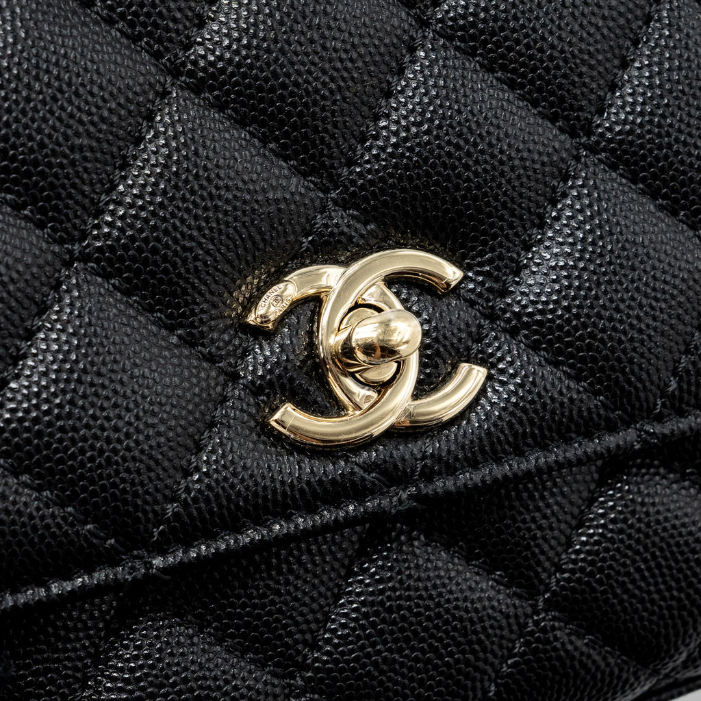 Chanel Coco Handle Extra Mini Caviar Black L(Microchip)