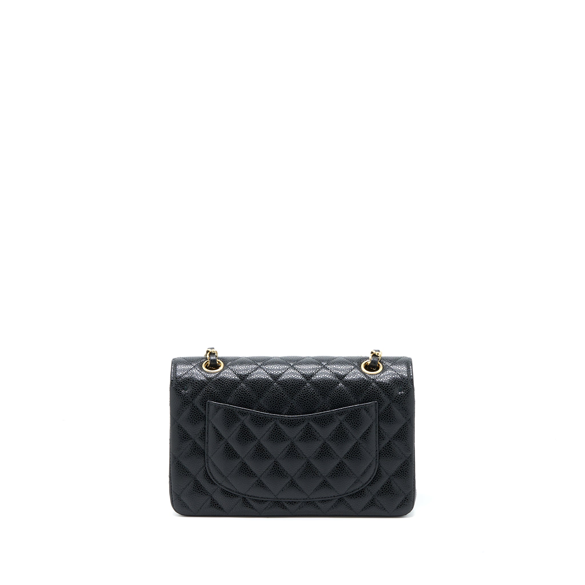 Chanel Small Classic Double Flap Bag Caviar Black  (Microchip)