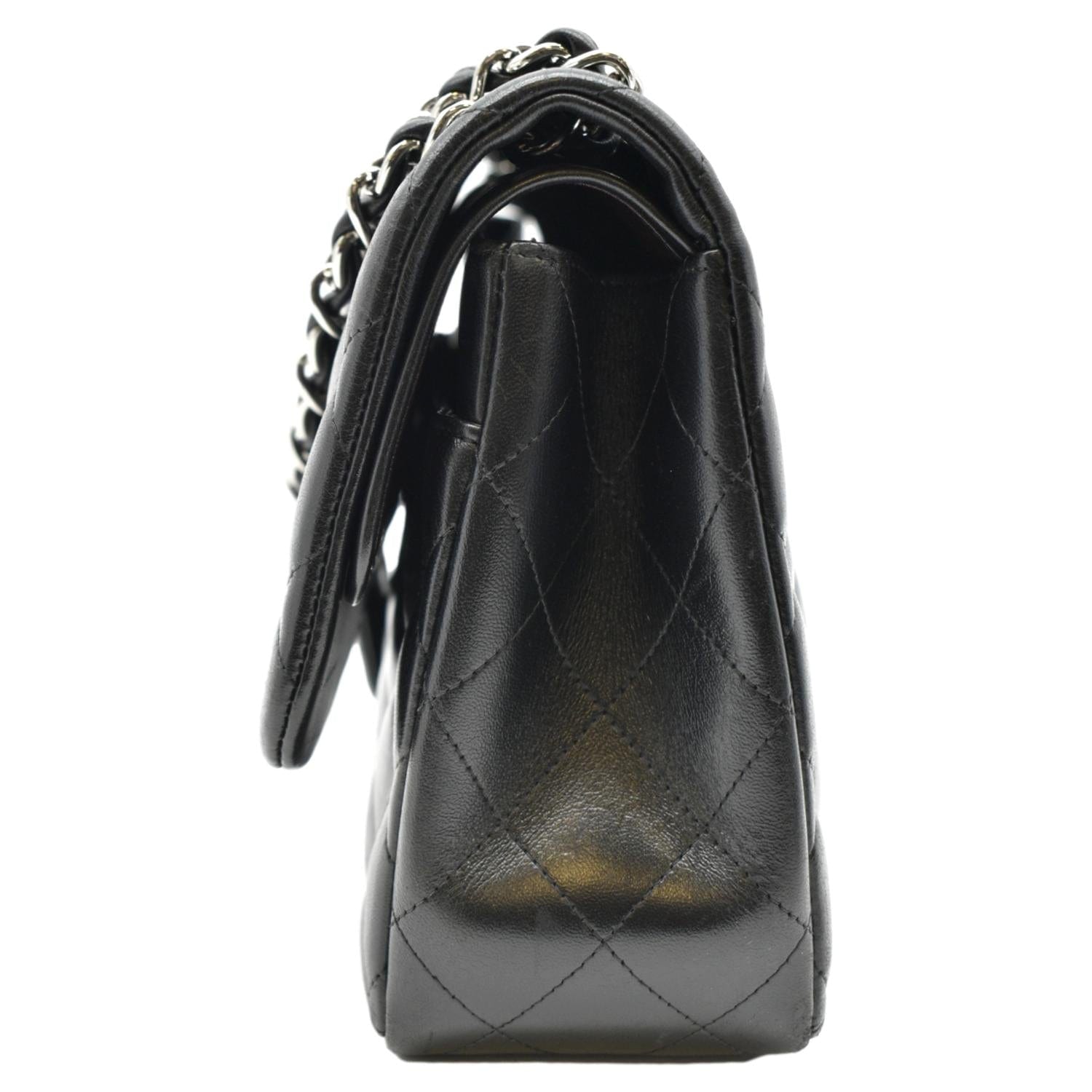 CHANEL Jumbo Double Flap Calfskin Leather Shoulder Bag Black