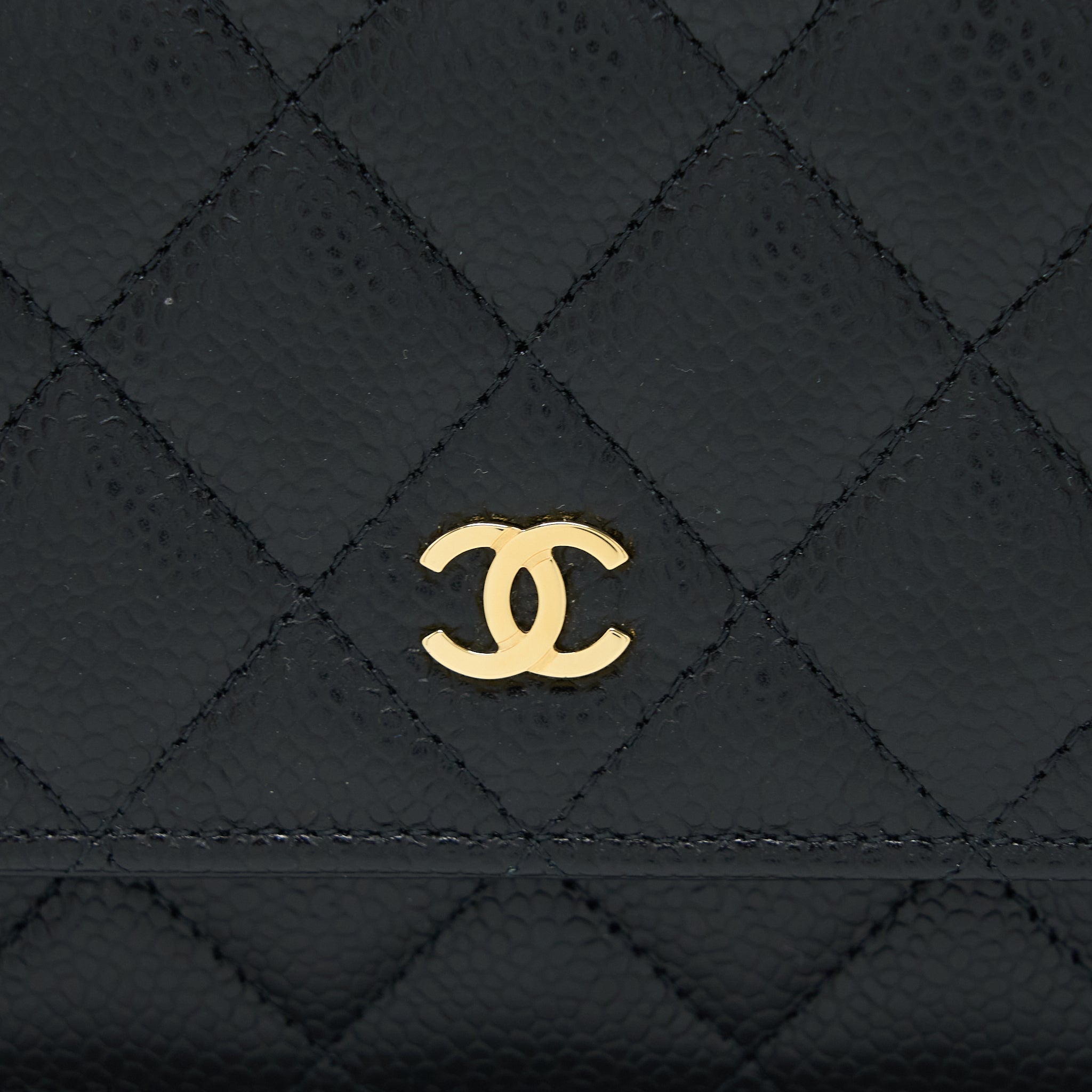 Chanel Classic Wallet On Chain Caviar Black  (Microchip)