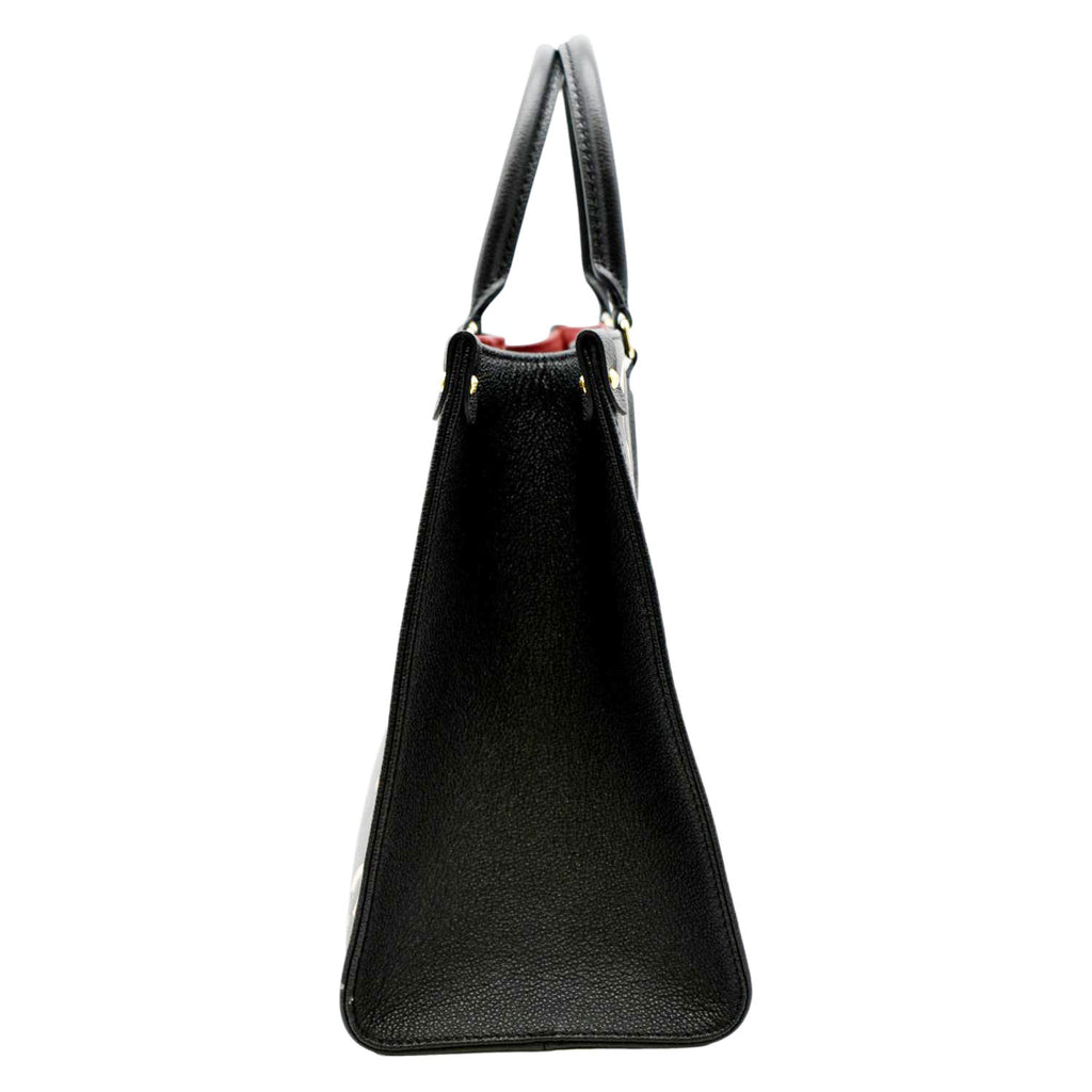 LOUIS VUITTON Onthego MM Giant Monogram Leather Tote Bag Black/Bicolor