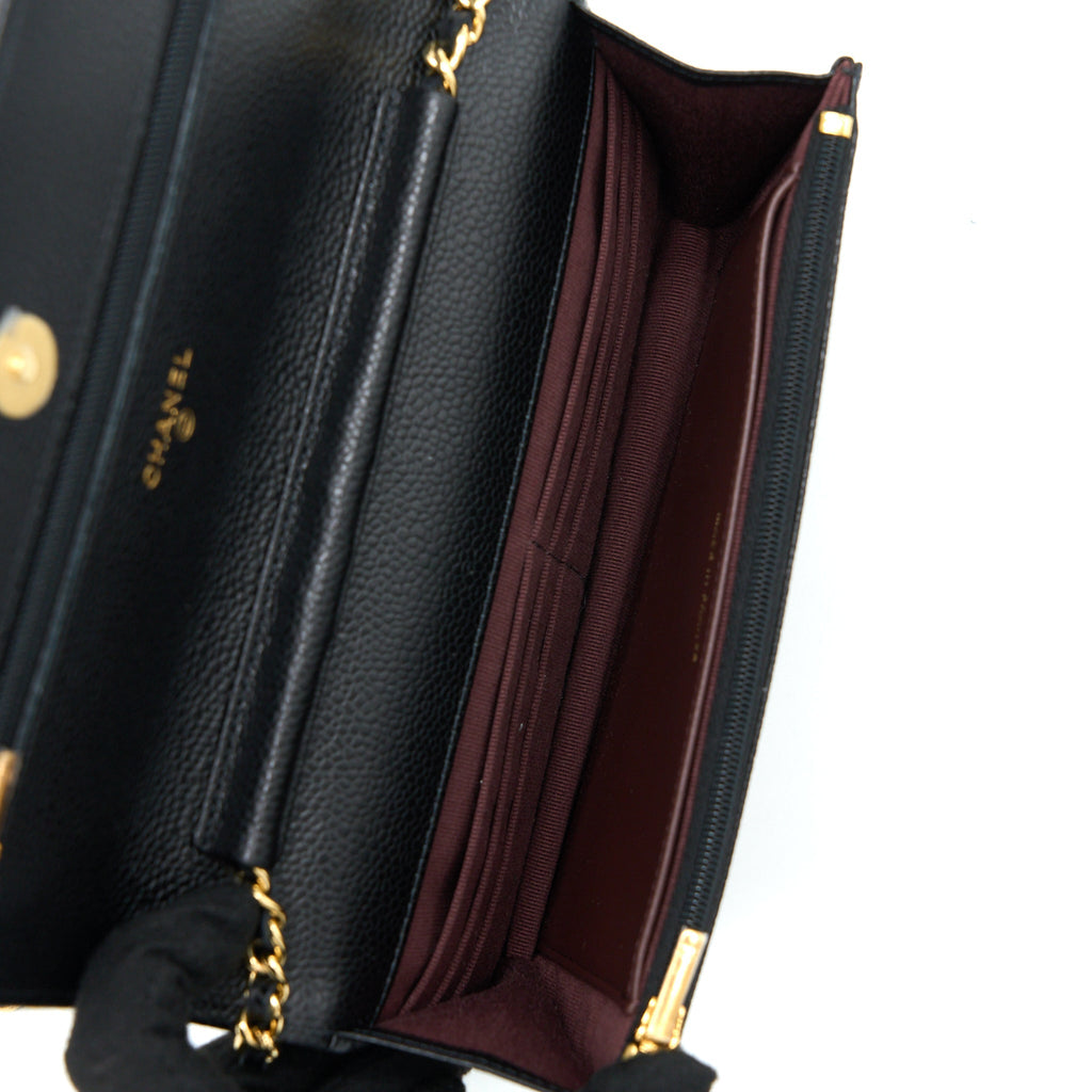 Chanel Classic Wallet On Chain Caviar Black  (Microchip)