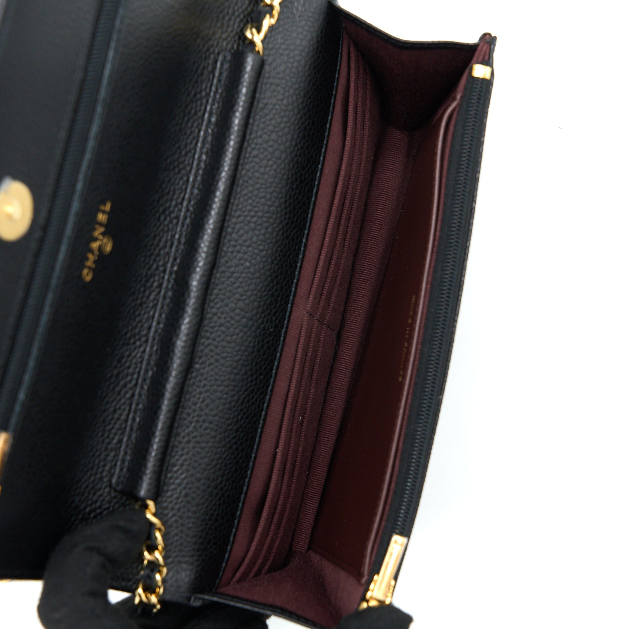 Chanel Classic Wallet On Chain Caviar Black  (Microchip)