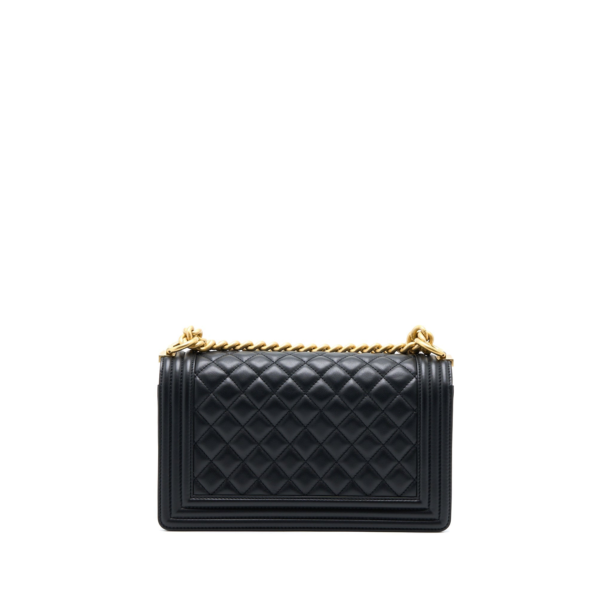 Chanel Medium Boy Bag Calfskin Black  (Microchip)