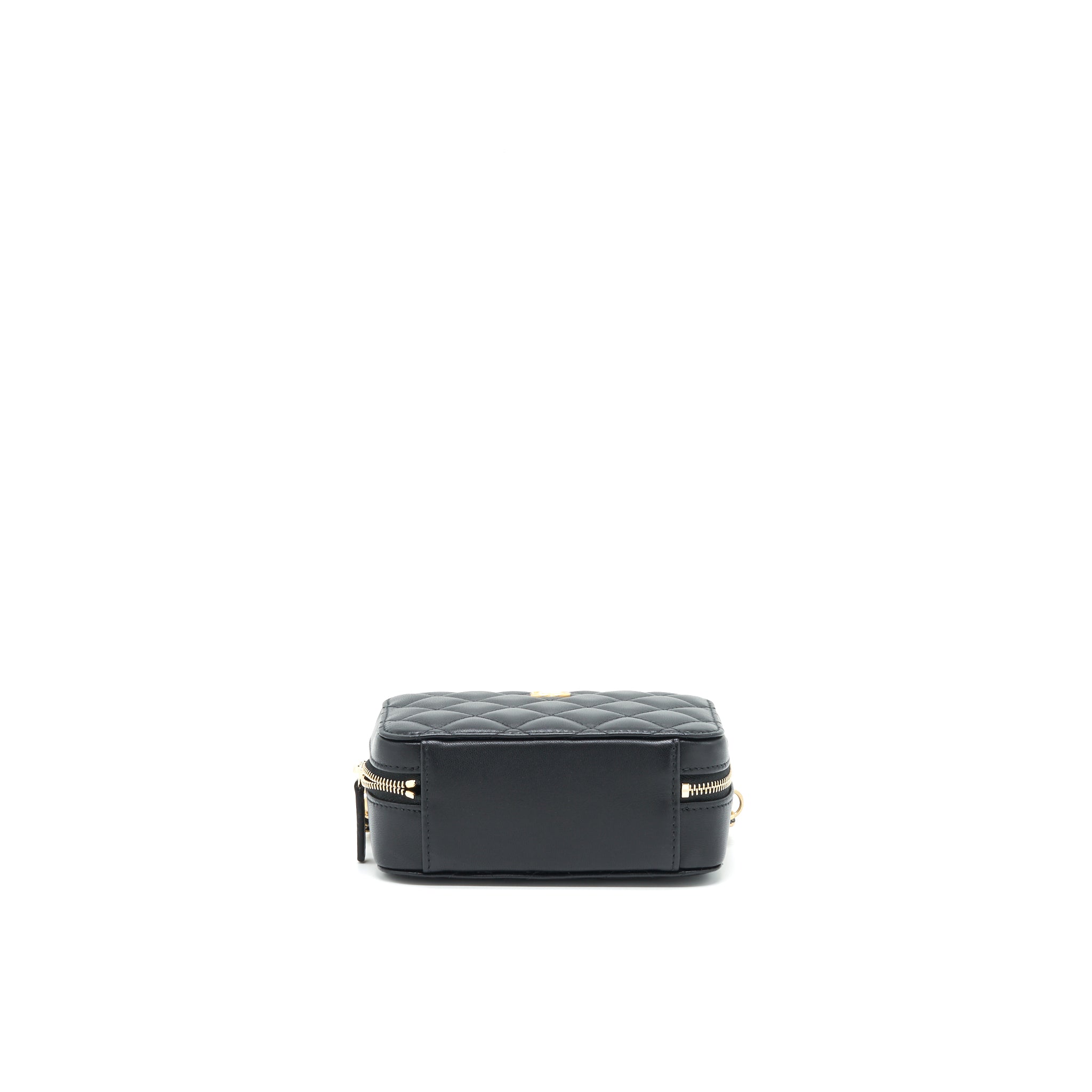 Chanel Pearl Crush Mini Camera Case With Chain Lambskin Black