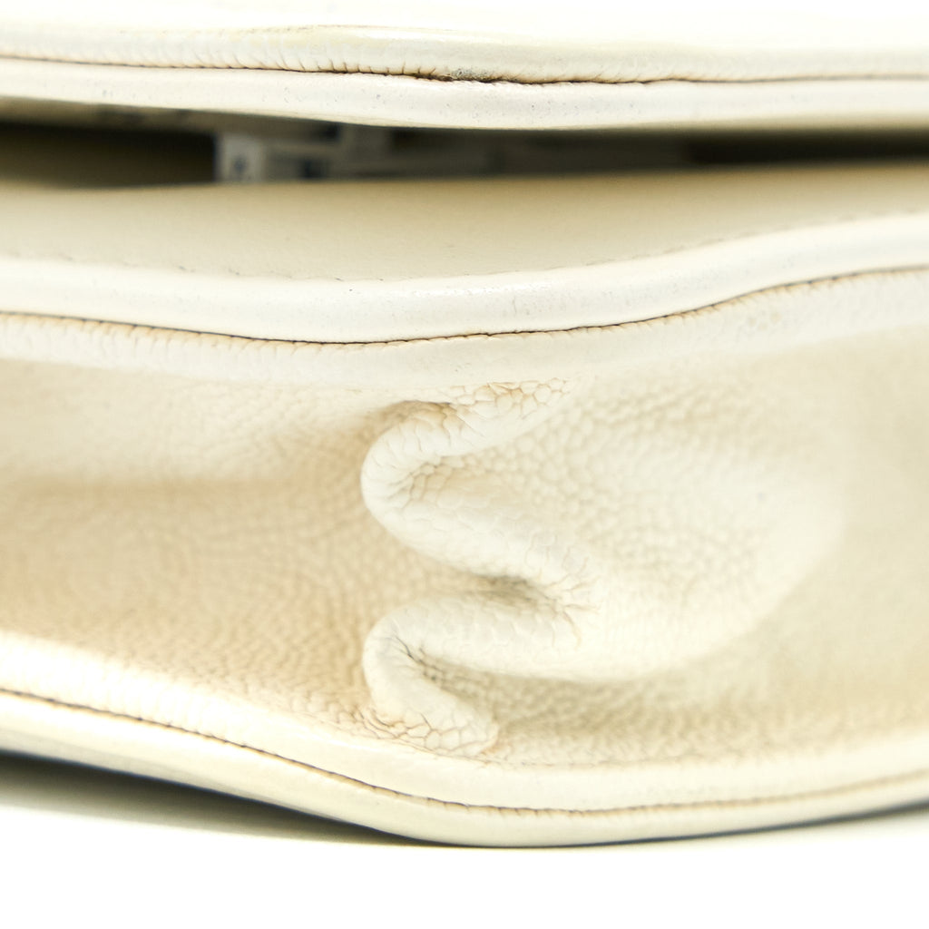 Chanel Boy Wallet On Chain Caviar White L