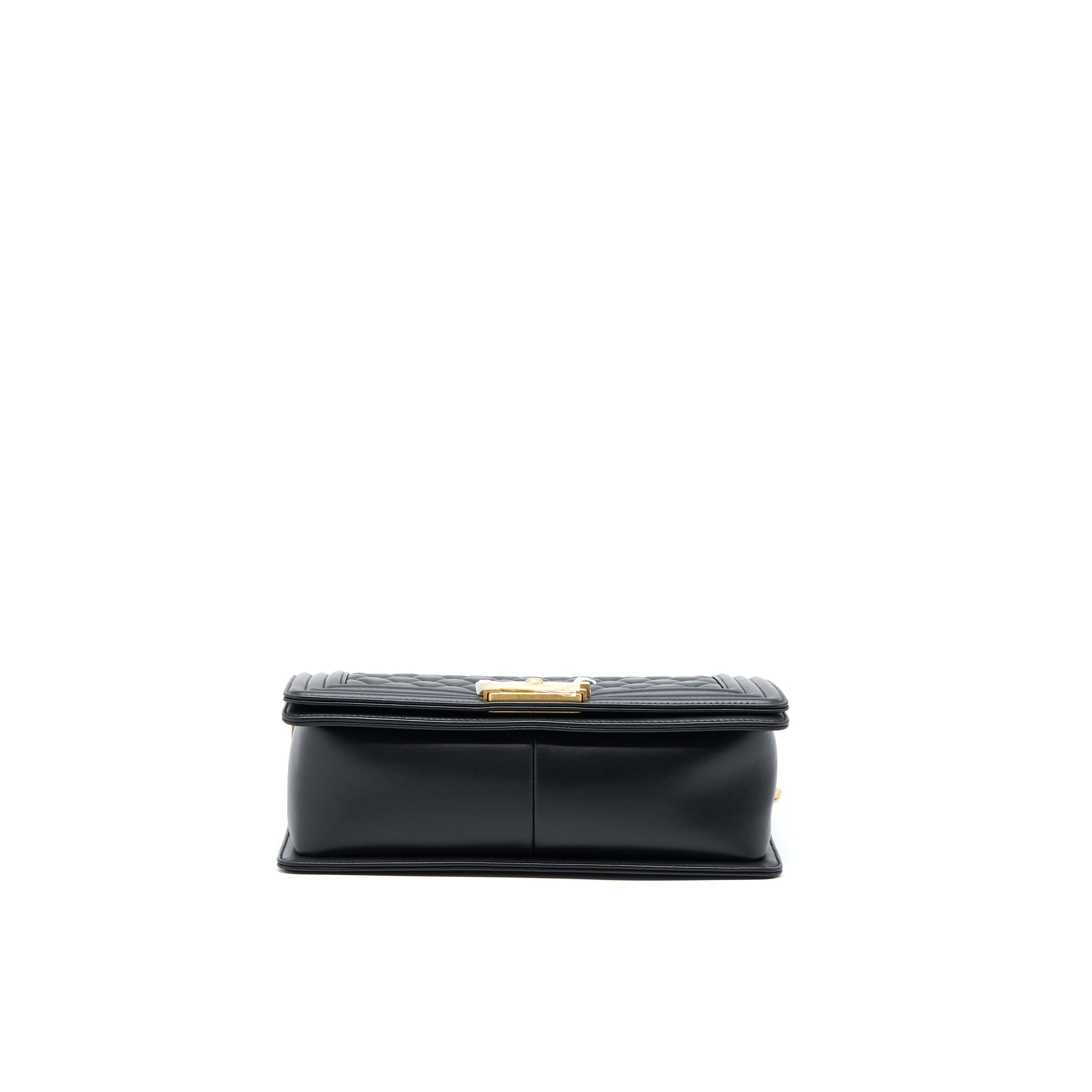 Chanel Medium Boy Bag Calfskin Black  (Microchip)