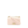 Chanel Medium Boy Bag Chevron Caviar Light Pink L