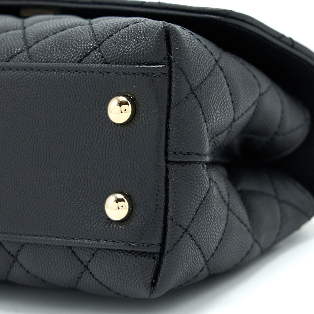 Chanel Small Coco Handle Caviar Black L (Microchip)