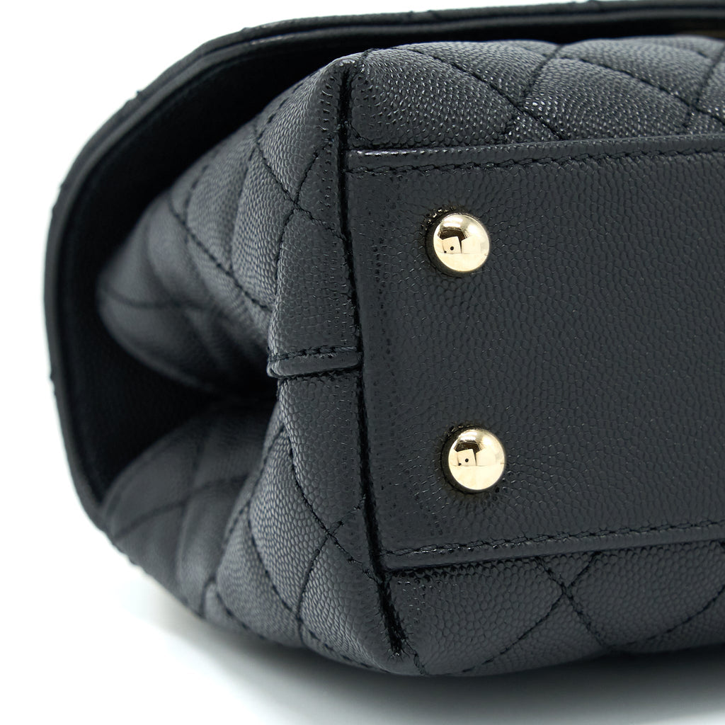 Chanel Small Coco Handle Caviar Black L (Microchip)