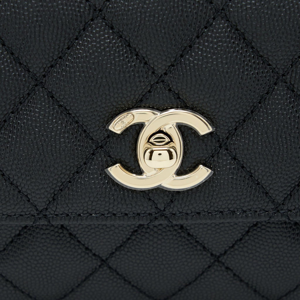 Chanel Small Coco Handle Caviar Black L (Microchip)
