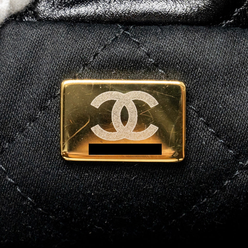 Chanel 23s Mini 22 Bag With Pearl Shiny Calfskin  (Microchip)