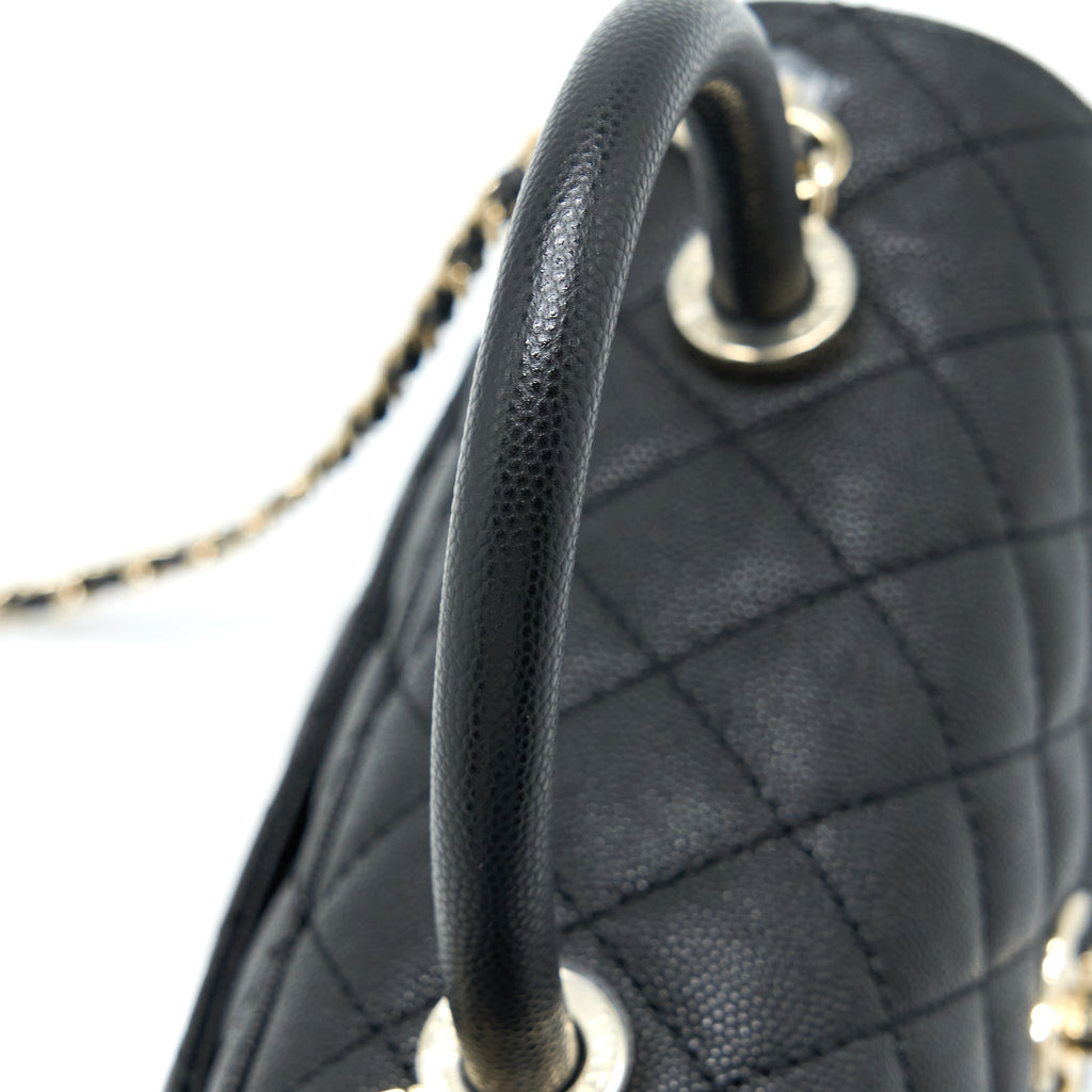 Chanel Small Coco Handle Caviar Black L (Microchip)
