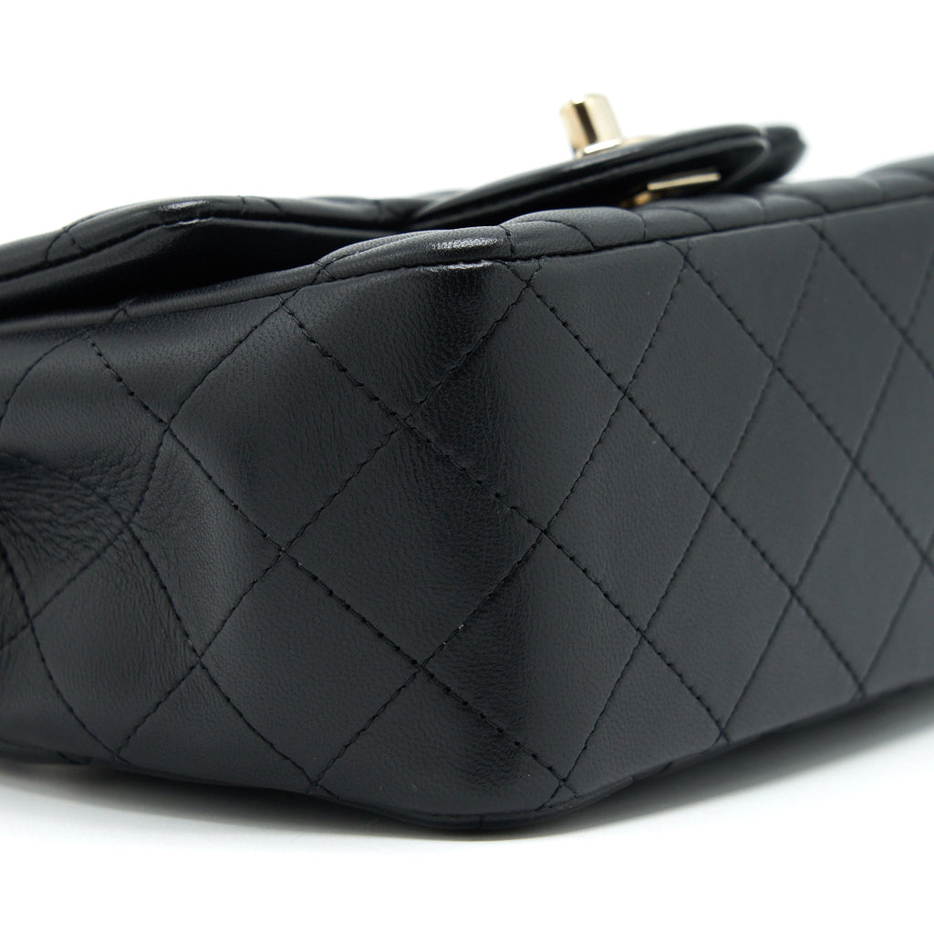 Chanel Mini Square Flap Bag Lambskin Black L