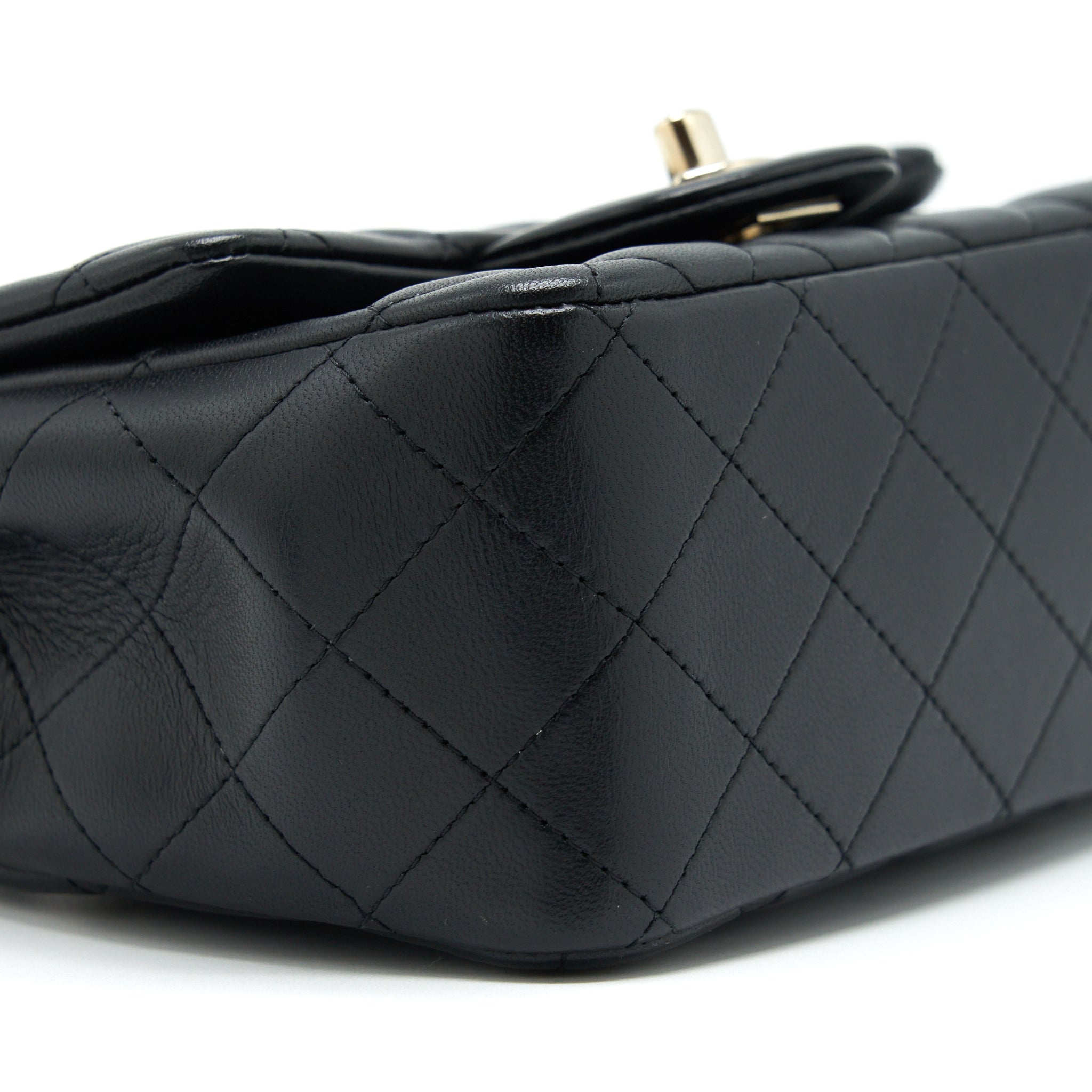 Chanel Mini Square Flap Bag Lambskin Black L