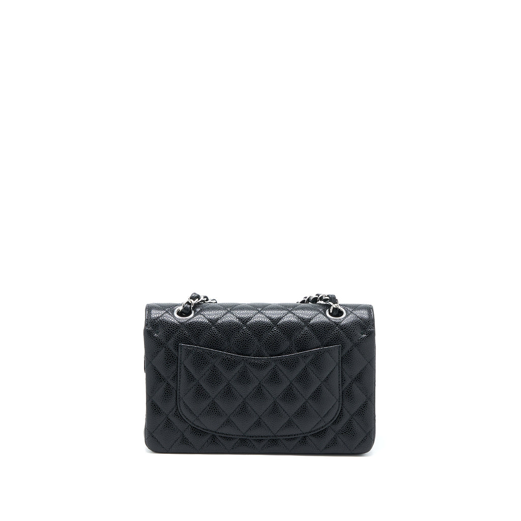 Chanel Small Classic Double Flap Bag Caviar Black  (Microchip)