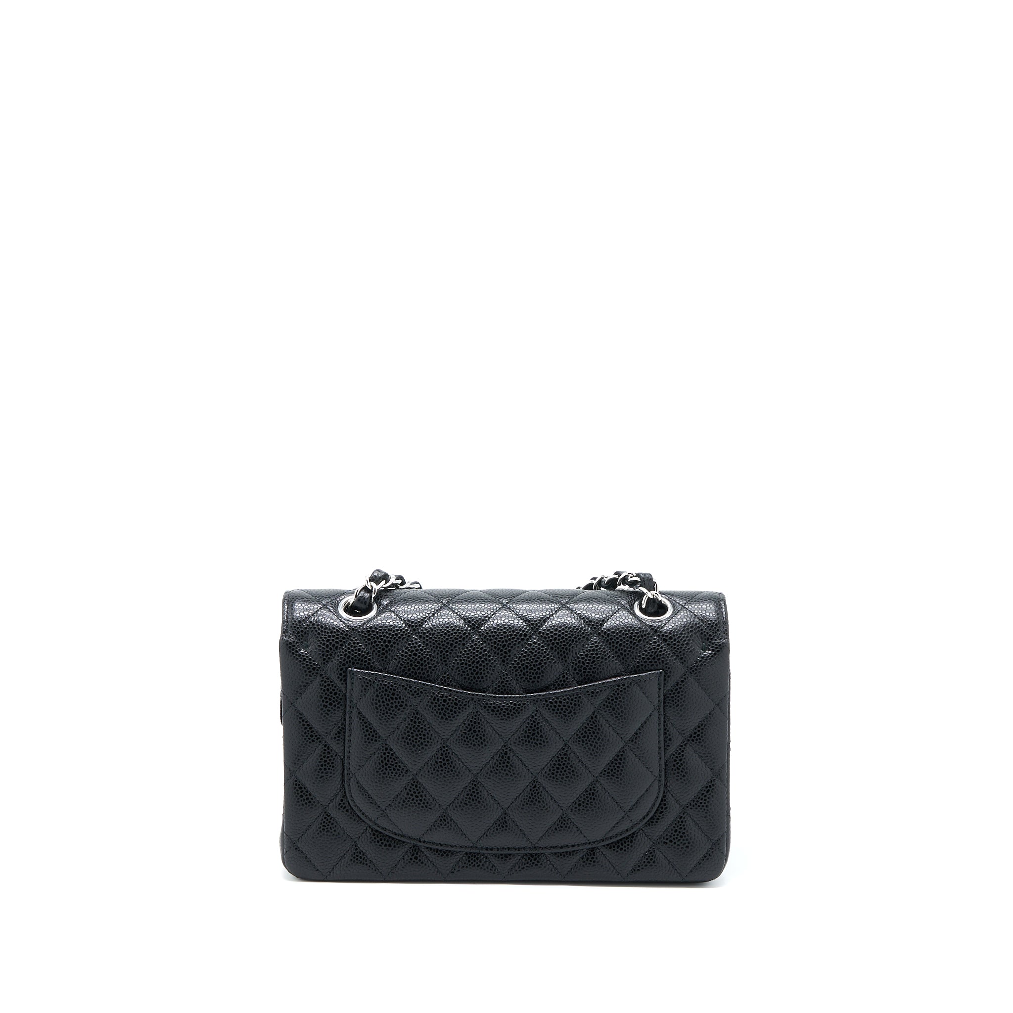 Chanel Small Classic Double Flap Bag Caviar Black  (Microchip)