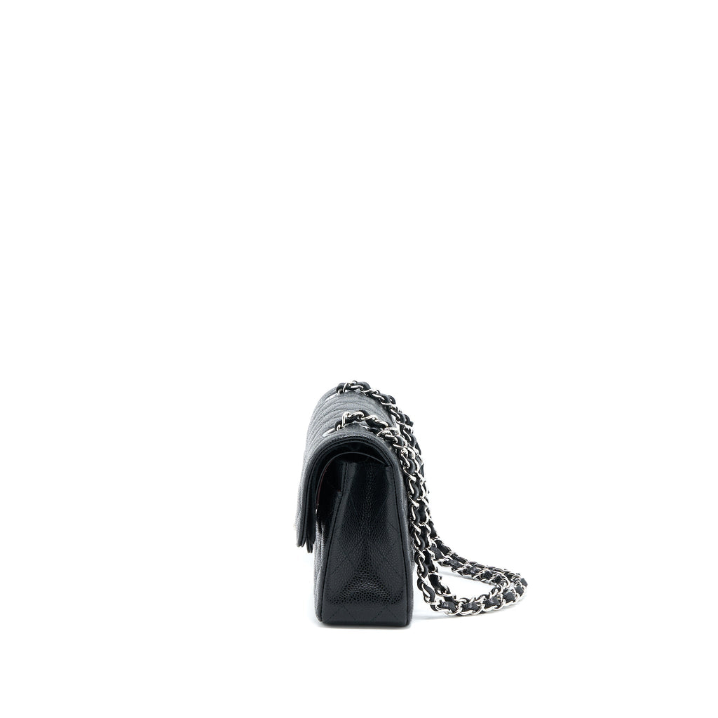 Chanel Small Classic Double Flap Bag Caviar Black  (Microchip)