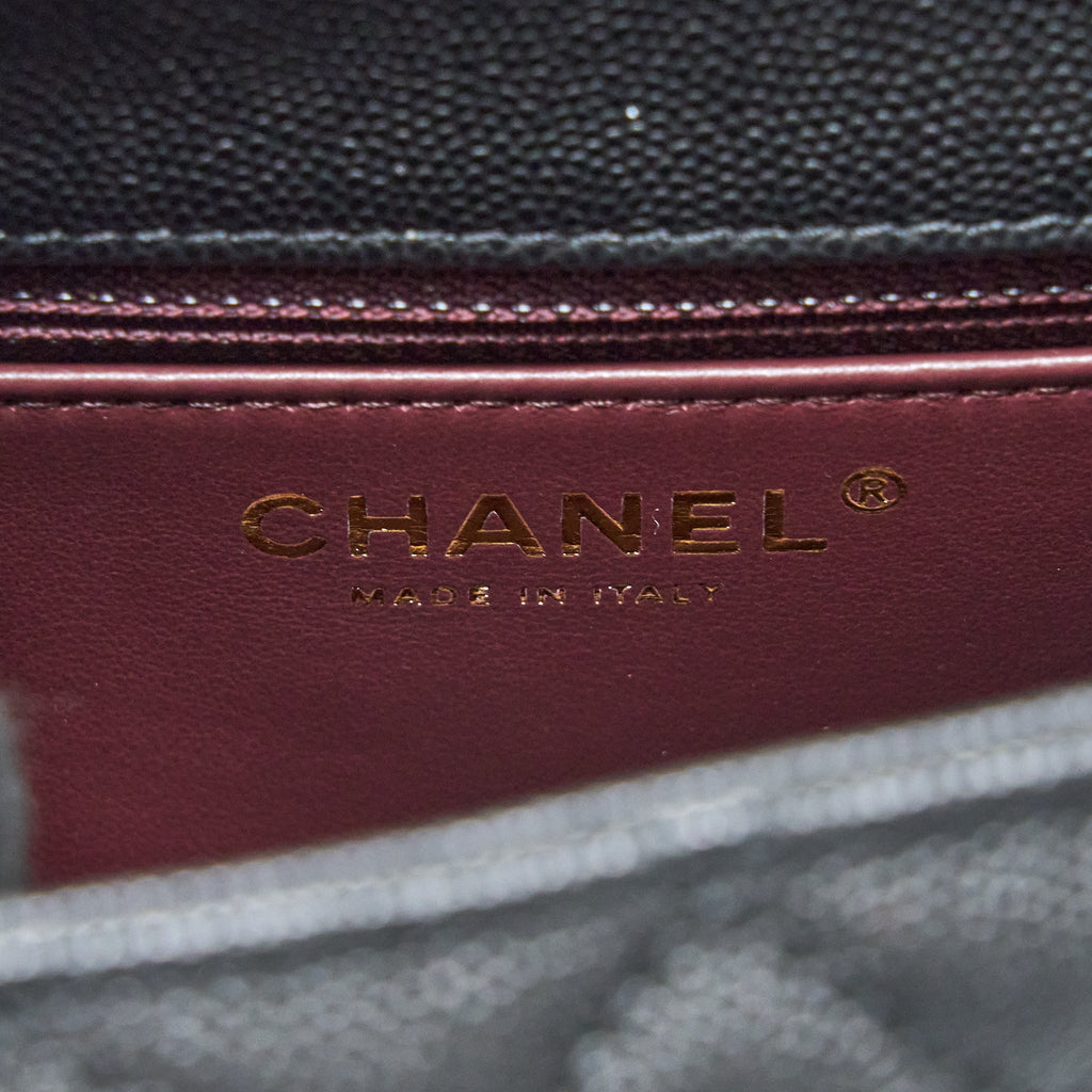 Chanel Small Coco Handle Caviar Black L (Microchip)