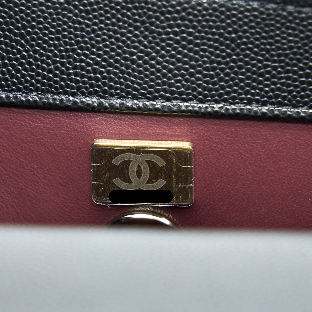 Chanel Small Coco Handle Caviar Black L (Microchip)