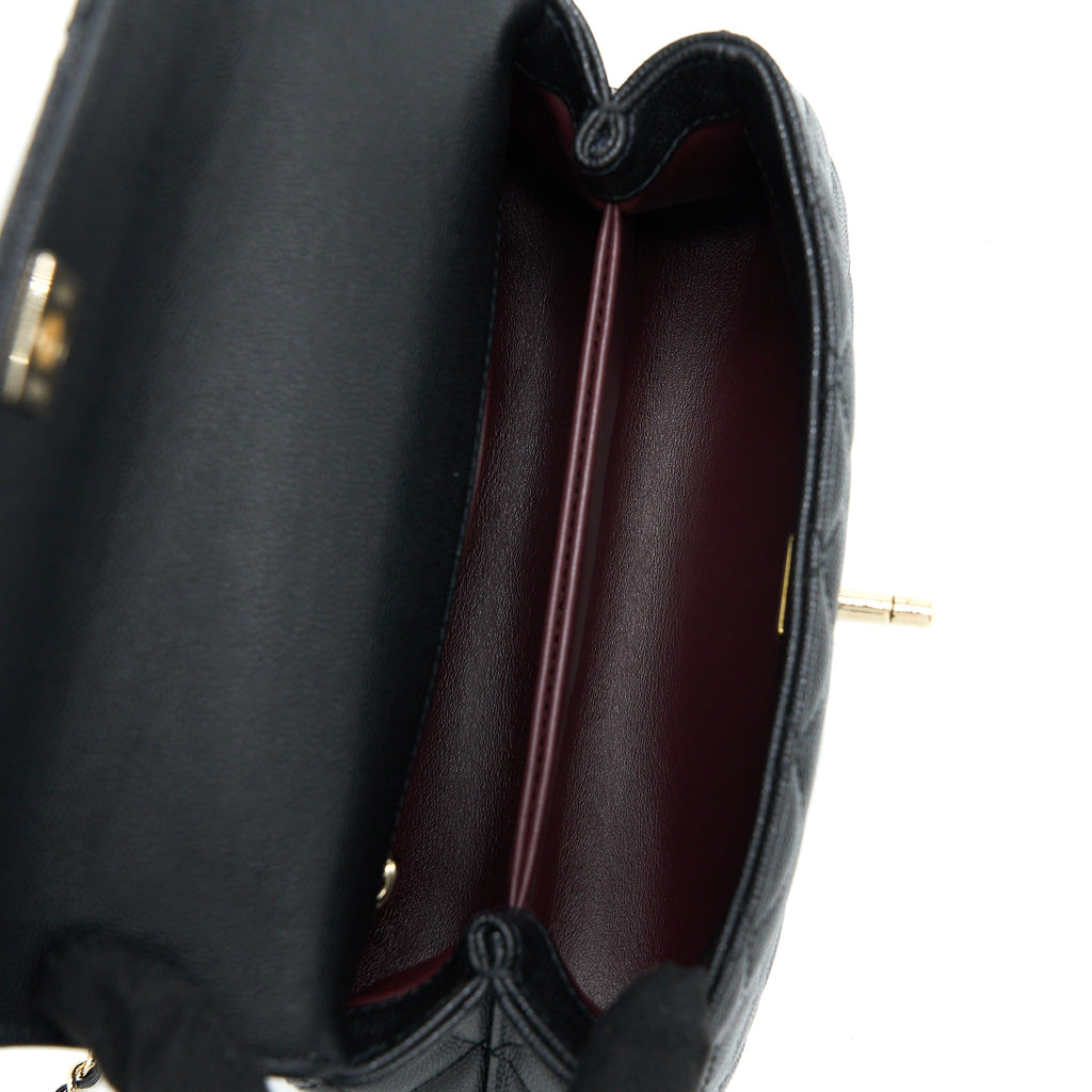 Chanel Small Coco Handle Caviar Black L (Microchip)
