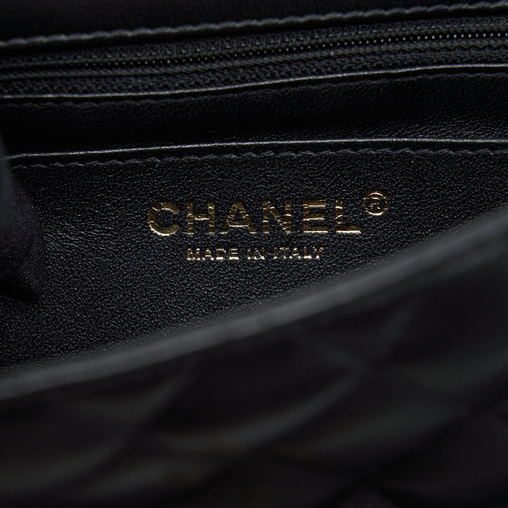 Chanel Mini Square Flap Bag Lambskin Black L