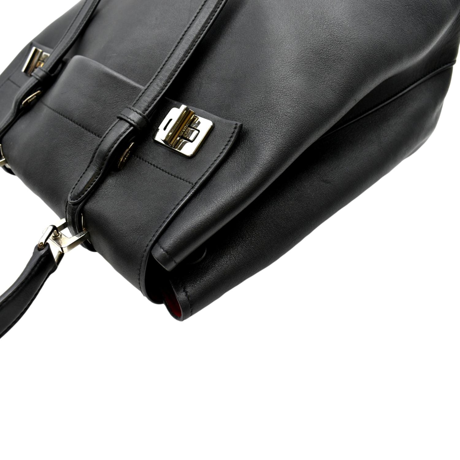 PRADA 2way Leather Tote Shoulder Bag Black BN2815