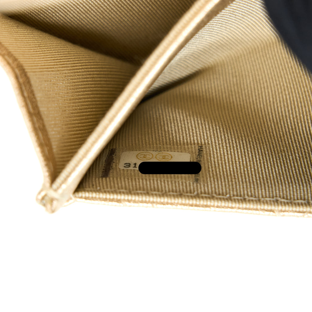 Chanel Quilted Classic Flap Card Holder Lambskin Gold L