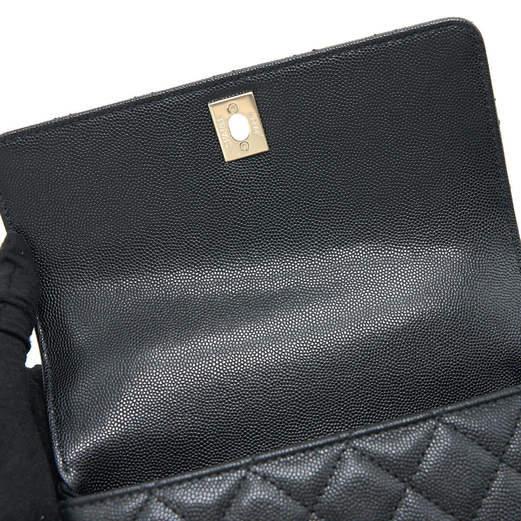 Chanel Small Coco Handle Caviar Black L (Microchip)