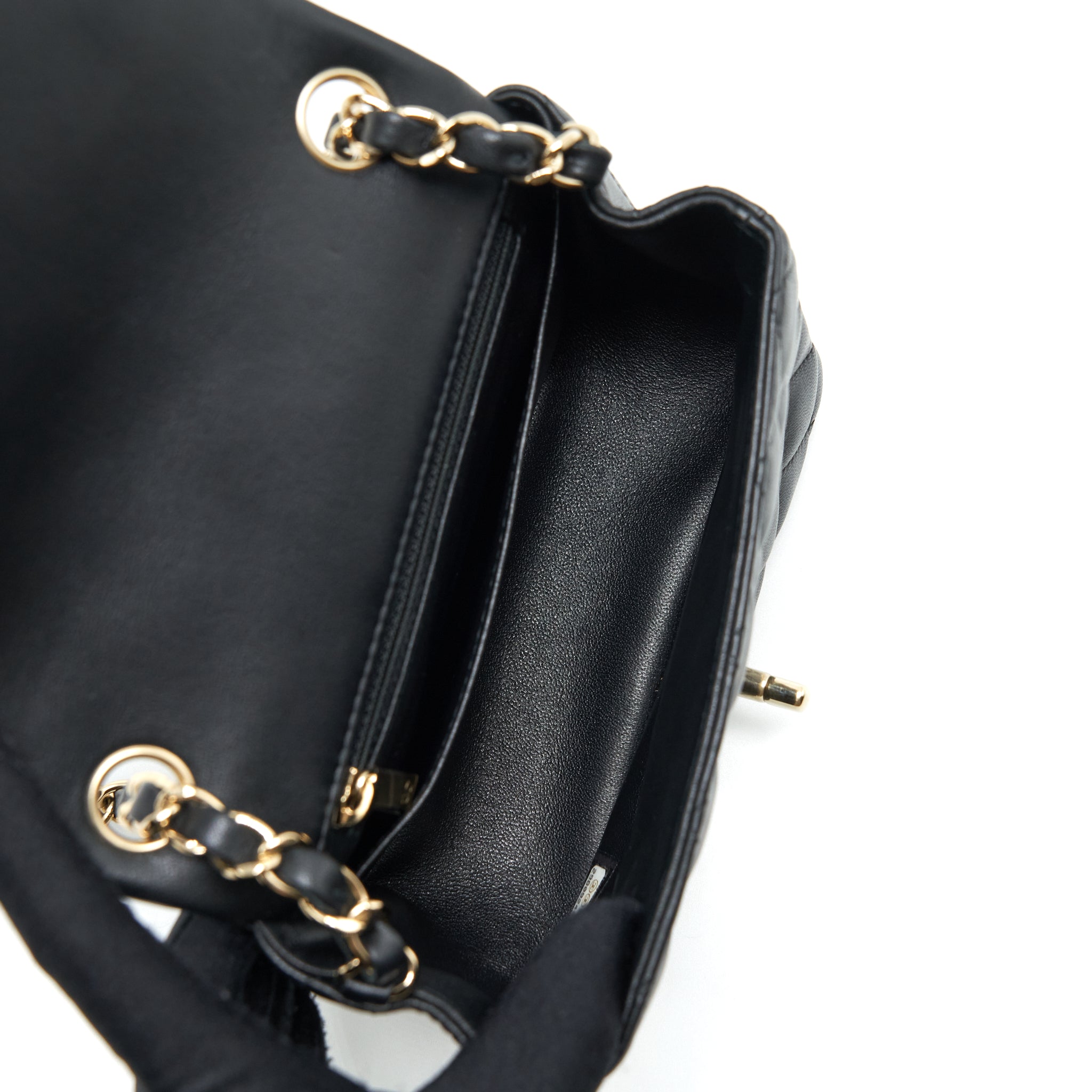 Chanel Mini Square Flap Bag Lambskin Black L