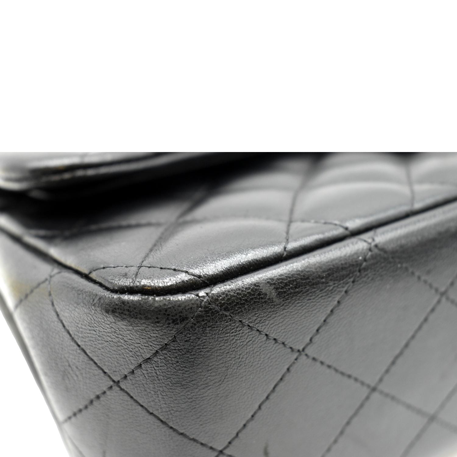 CHANEL Jumbo Double Flap Calfskin Leather Shoulder Bag Black