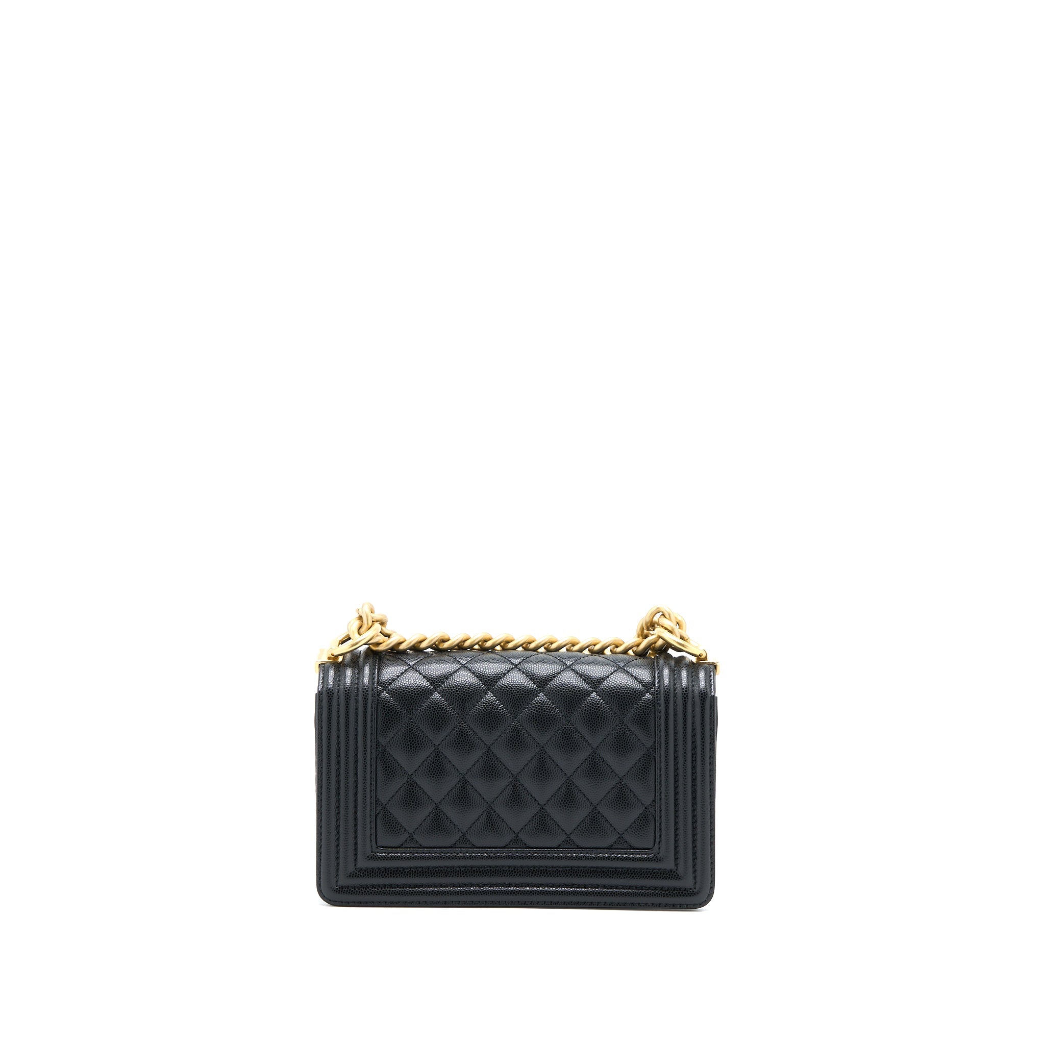 Chanel Small Boy Bag Caviar Black  (Microchip)