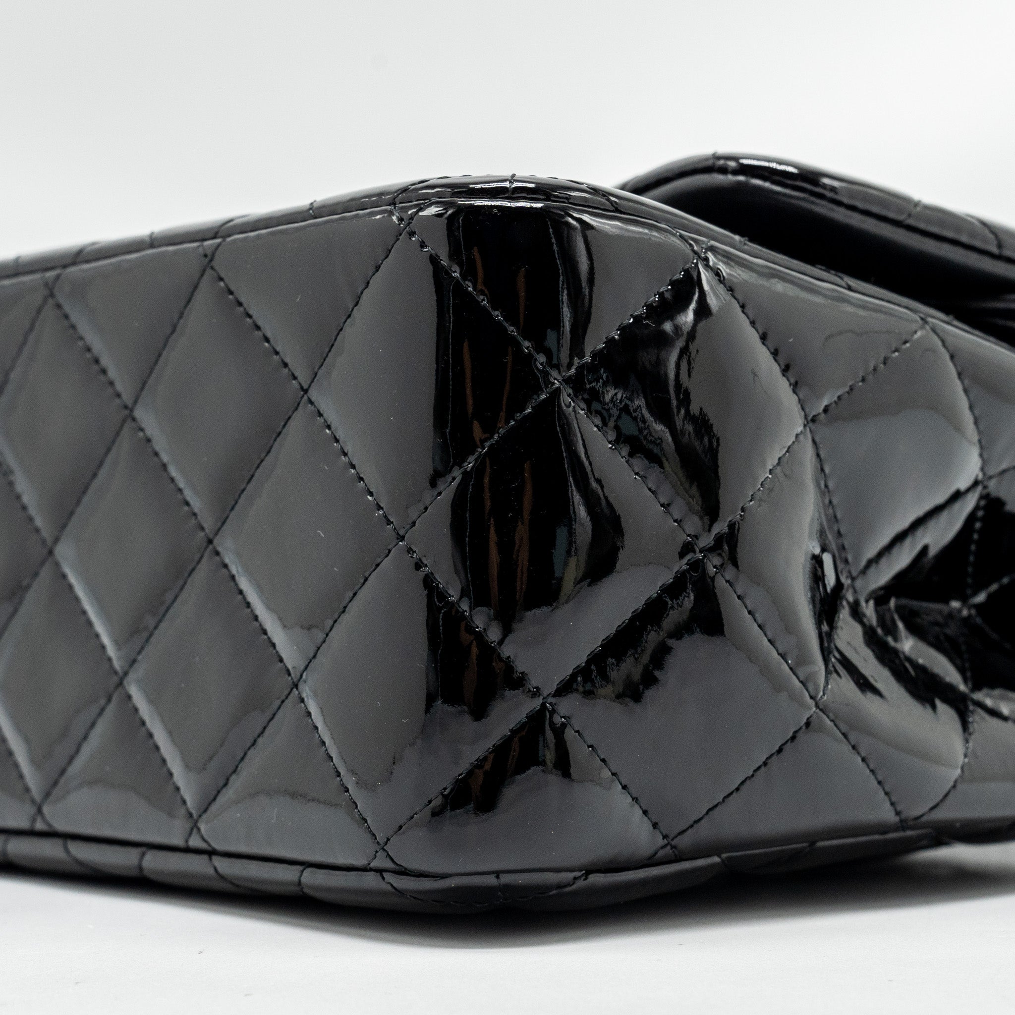 Chanel Jumbo Classic Double Flap Bag Patent Black