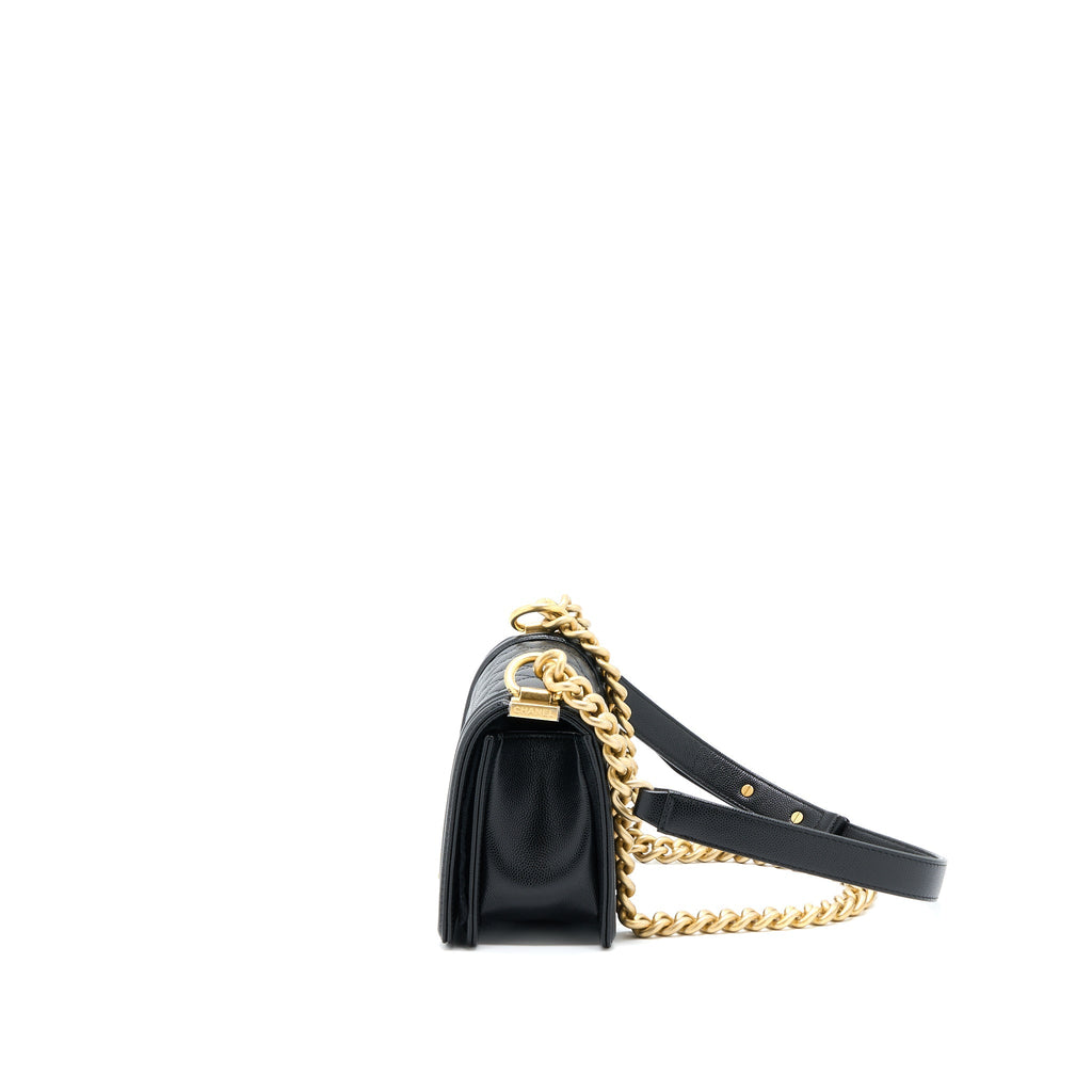Chanel Small Boy Bag Caviar Black  (Microchip)