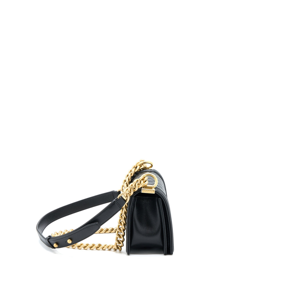 Chanel Small Boy Bag Caviar Black  (Microchip)
