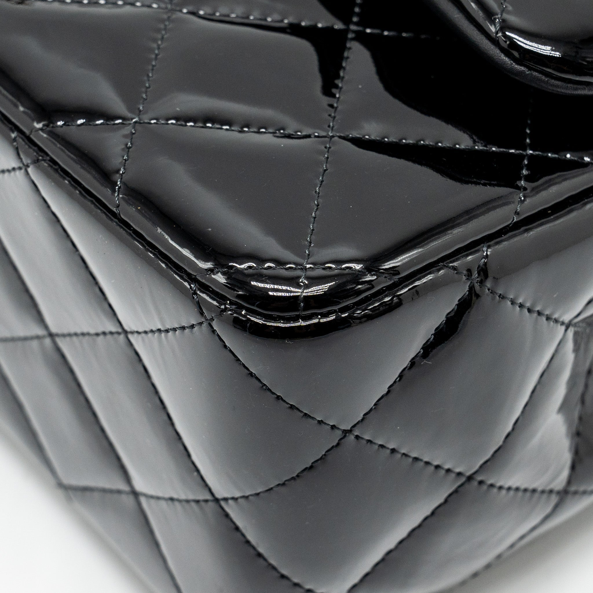 Chanel Jumbo Classic Double Flap Bag Patent Black